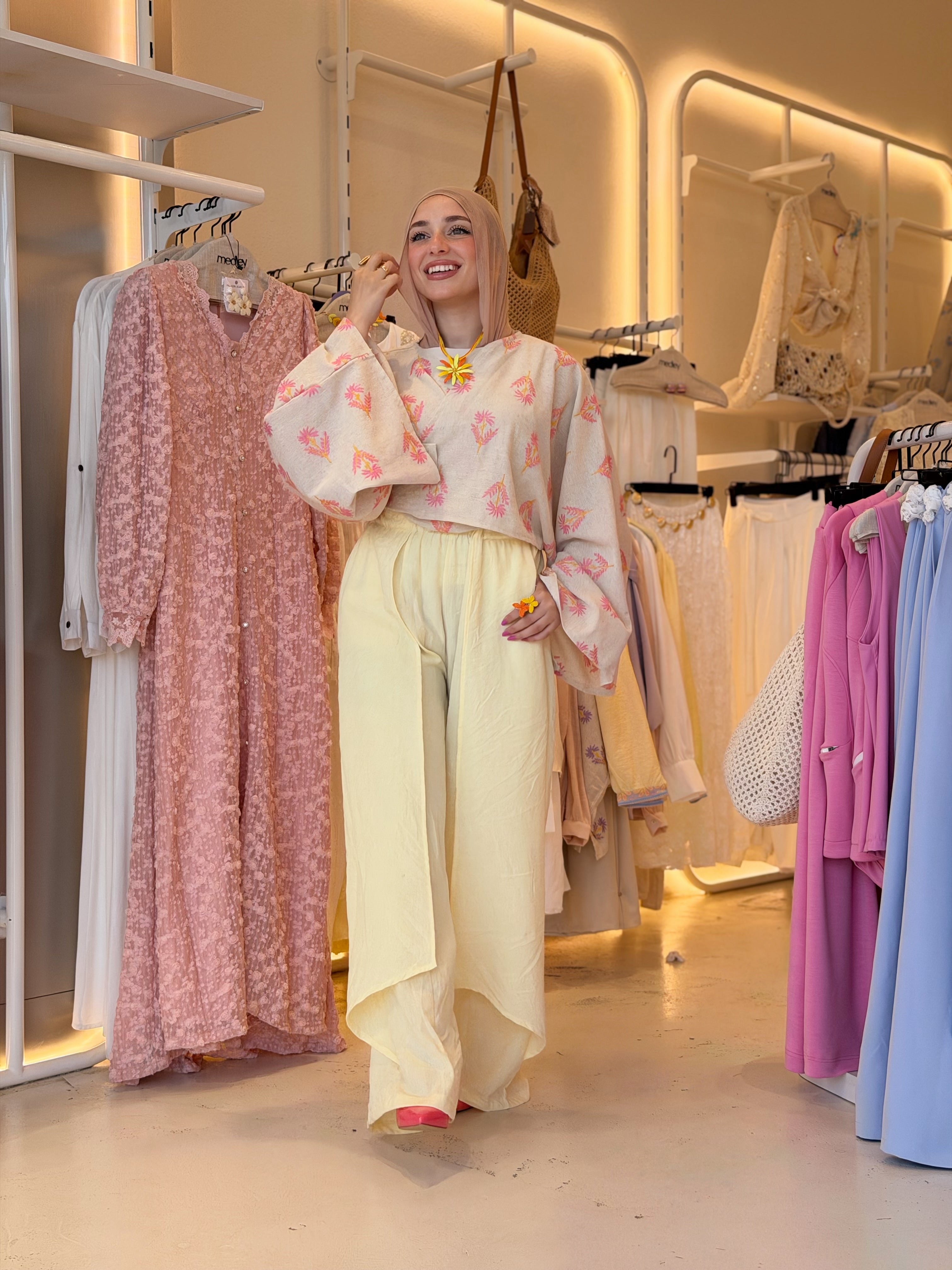 Crinkle Linen Trouser (Butter Yellow)