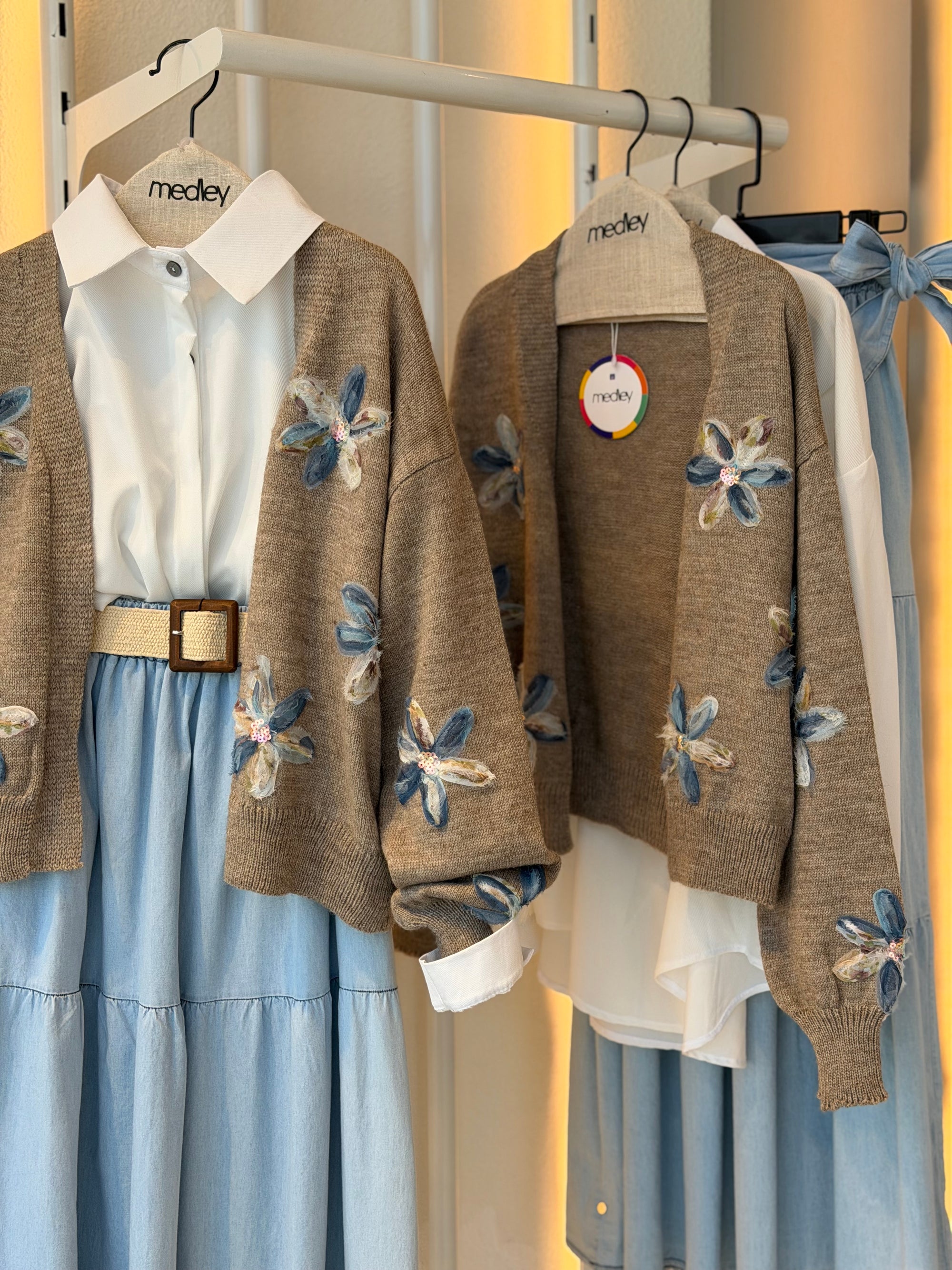 Floral Cardigan ( Mocha )