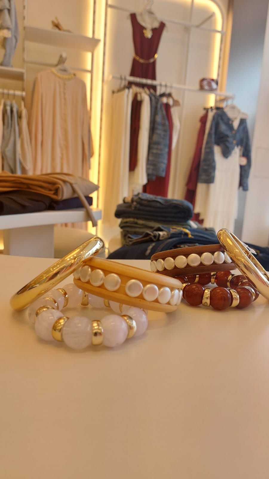 Pearl wood Bangles |3 Pieces