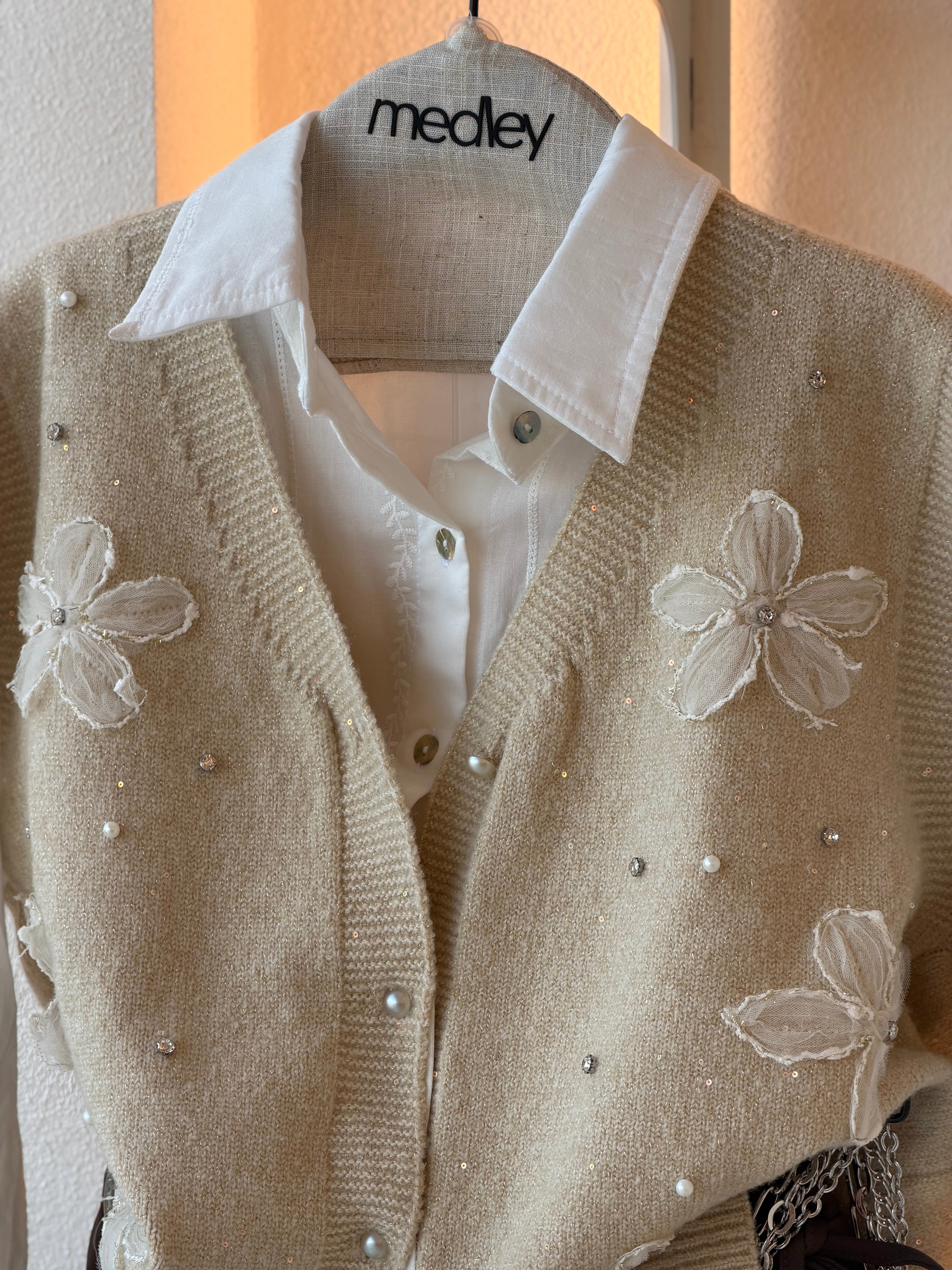 3D Bloom Mohair Vest ( Vanilla Latte )