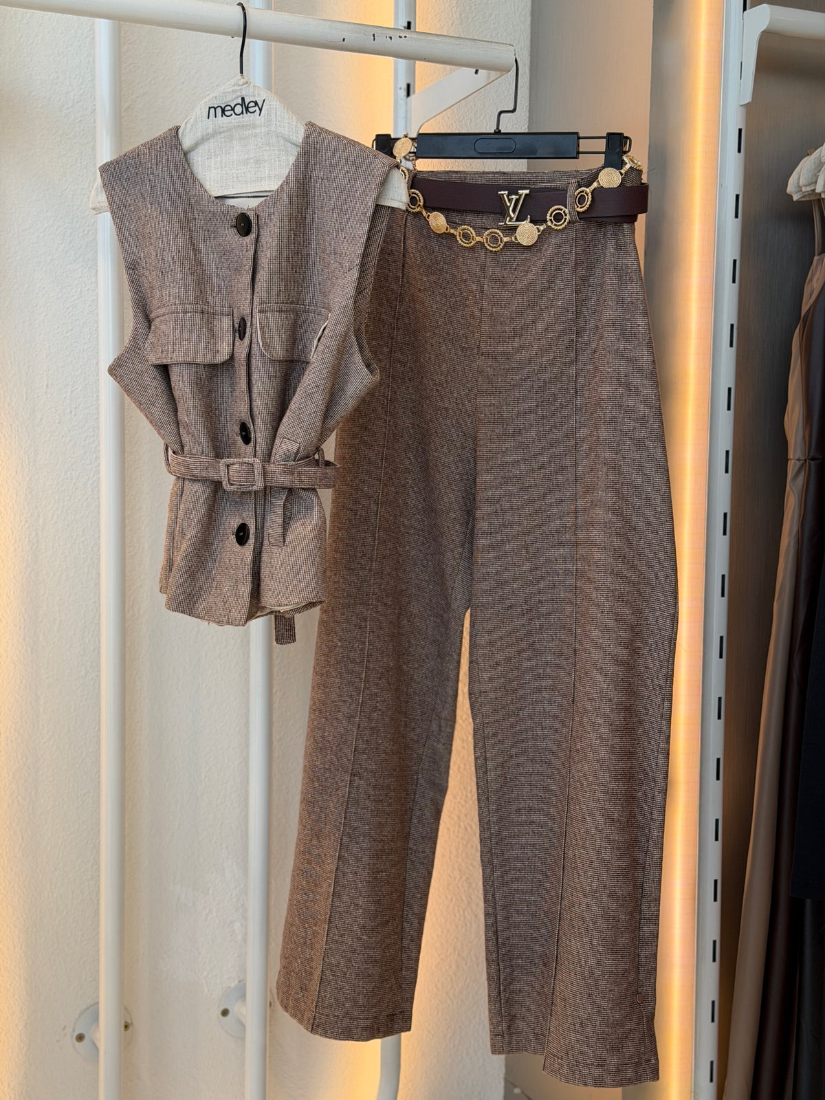 Luna wide leg pant (Brown)