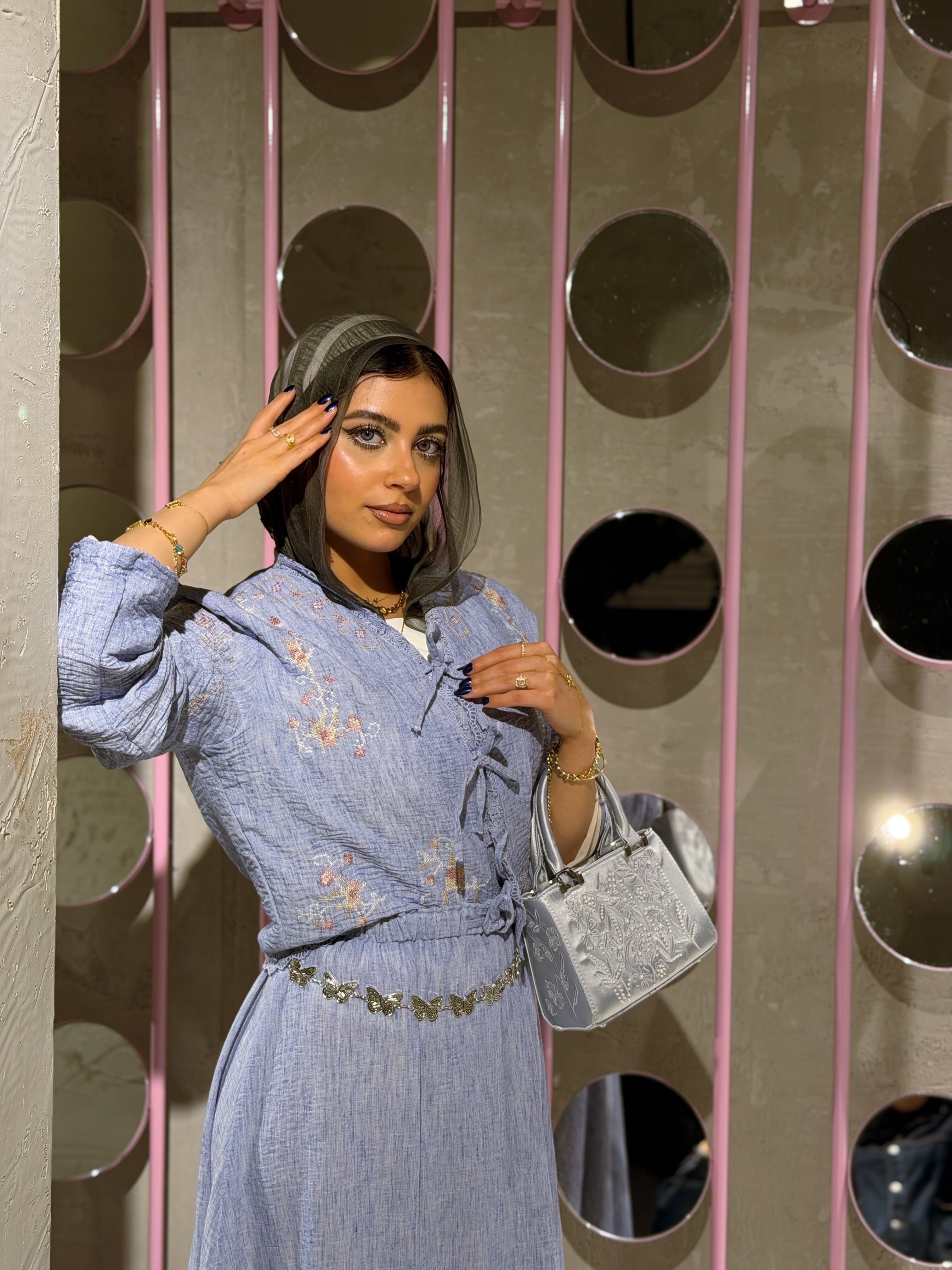 Sakura Skirt Set (Baby Blue)