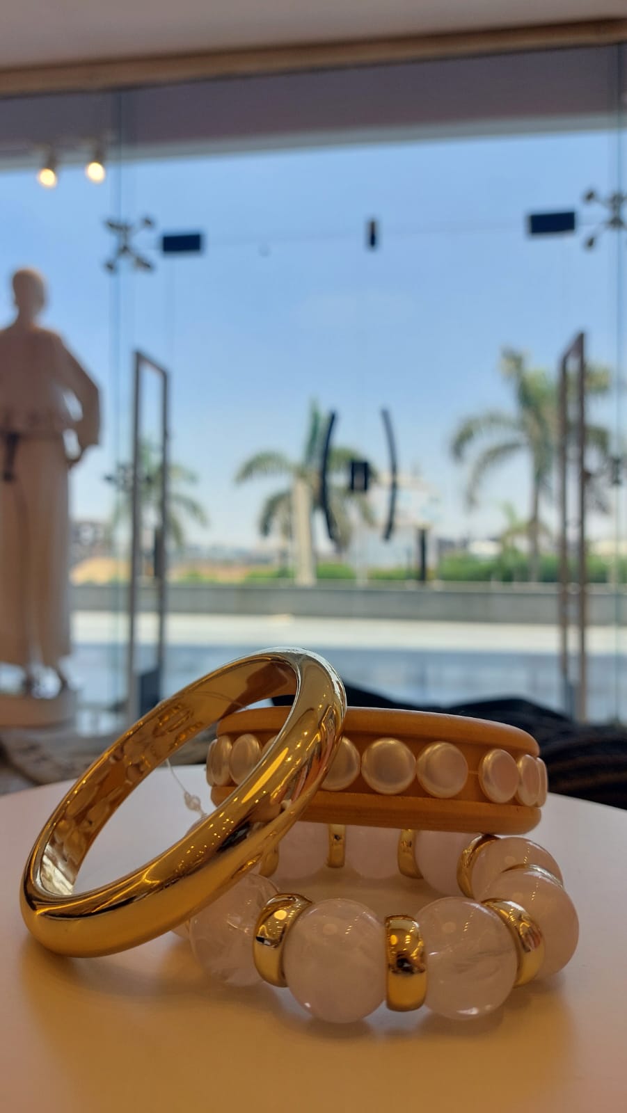 Pearl wood Bangles |3 Pieces