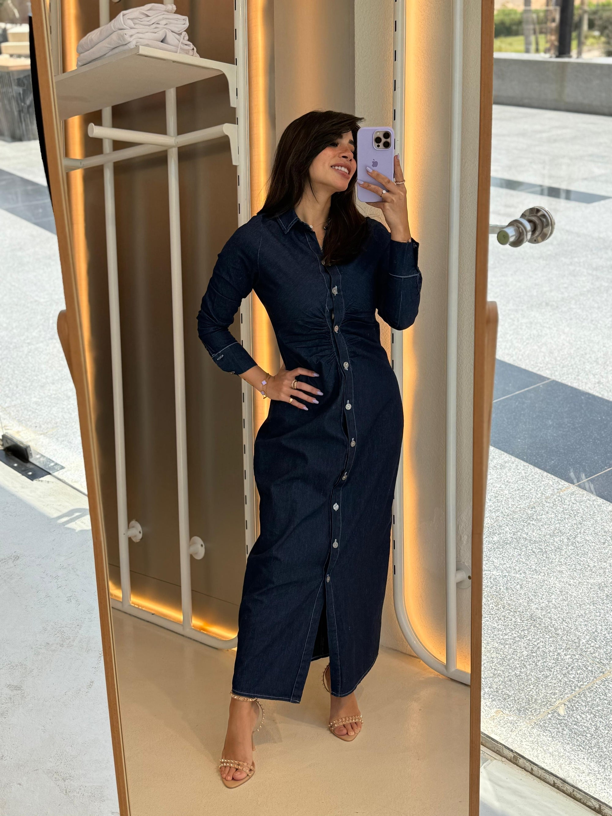 Raw denim dress