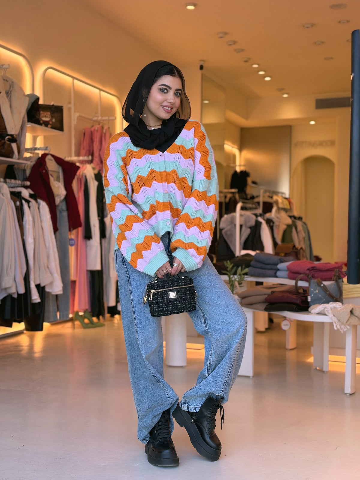 Sugar Rush Mohair Cardigan in Orange Sorbet by Medley Fashion, photo 3