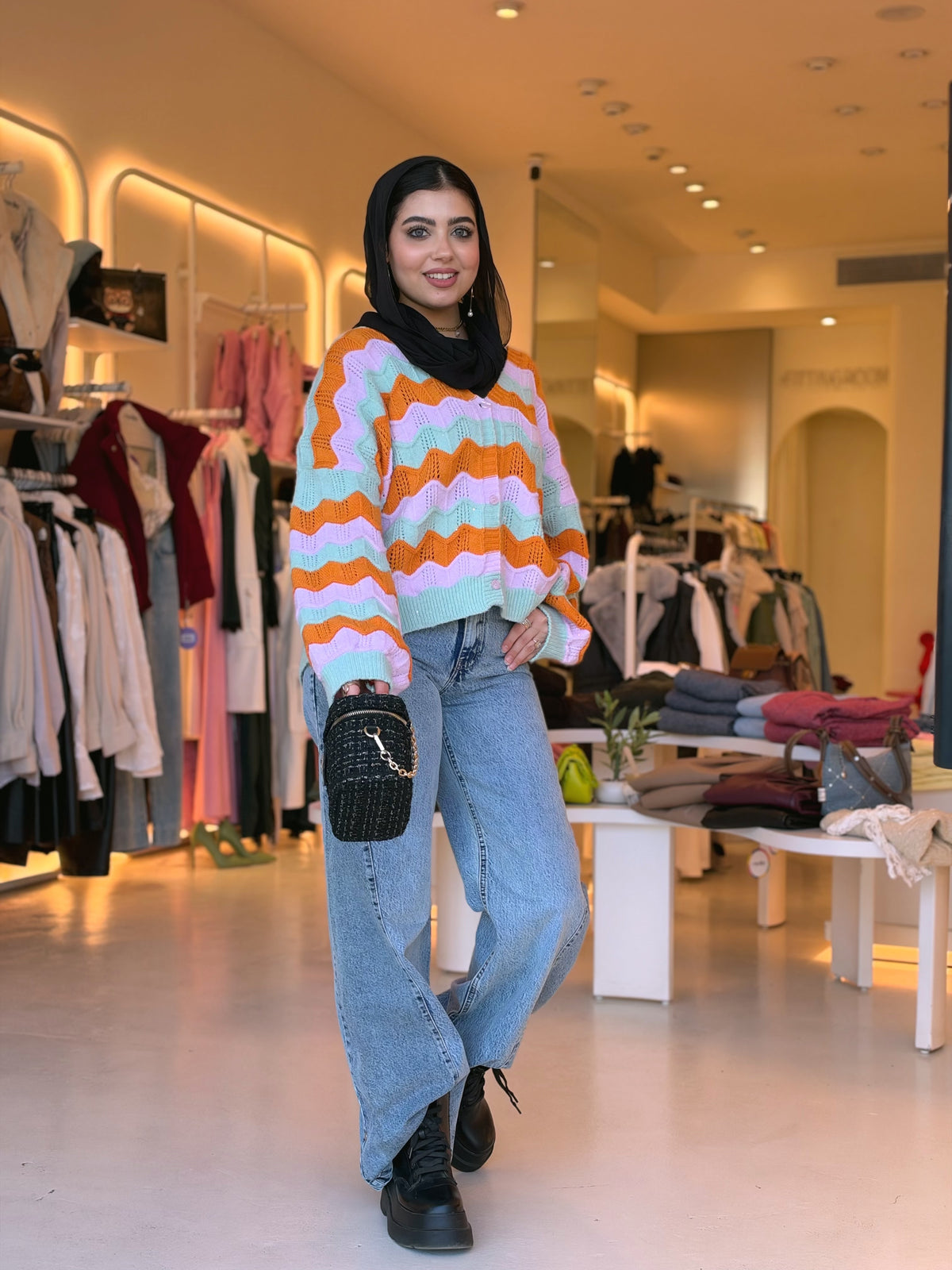 Sugar Rush Mohair Cardigan in Orange Sorbet by Medley Fashion, photo 4