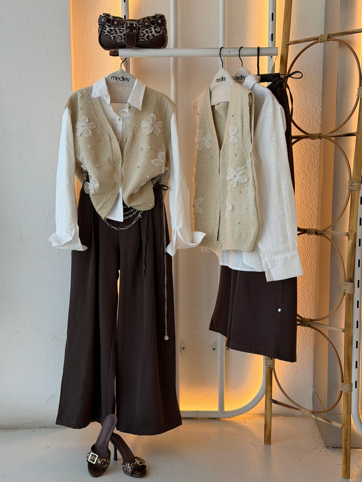 3D Bloom Mohair Vest ( Vanilla Latte )