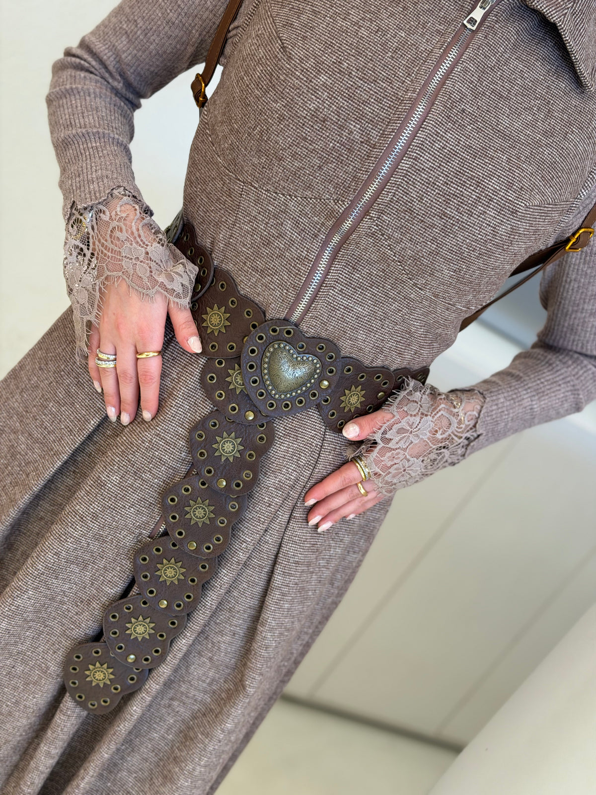Heart Chain Leather Belt