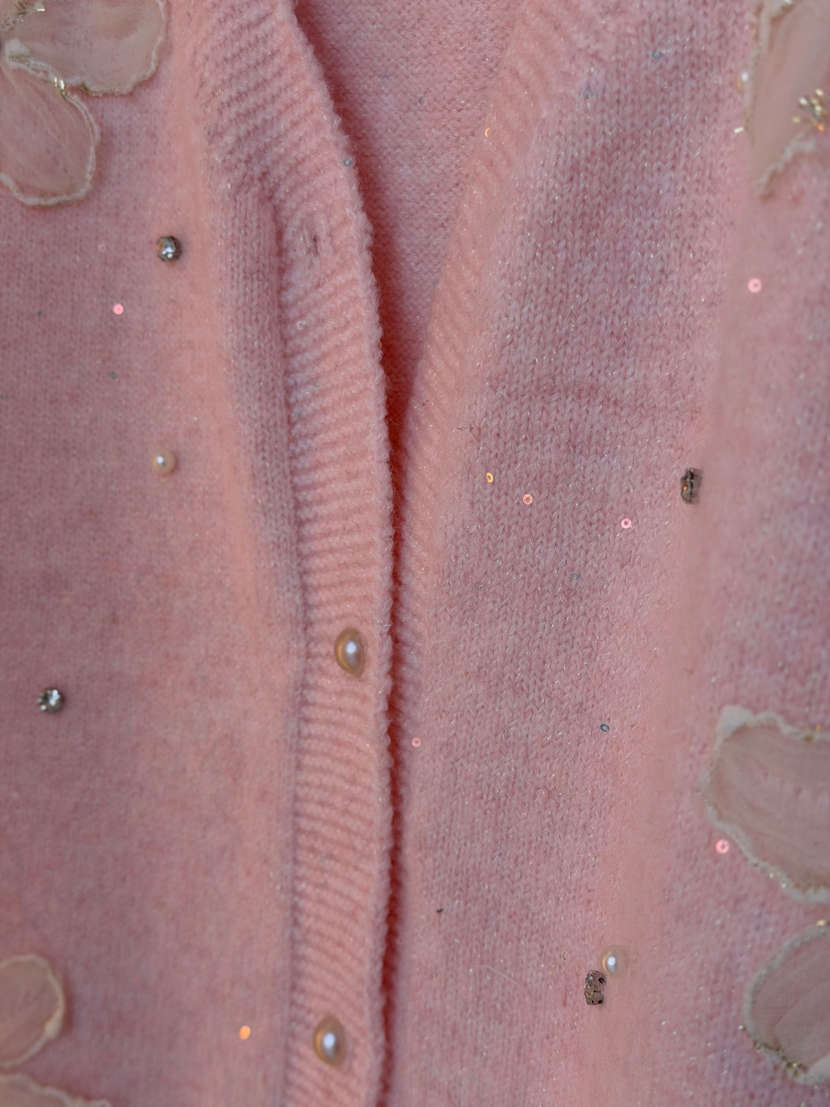 3D Bloom Mohair Vest ( Strawberry Shake )