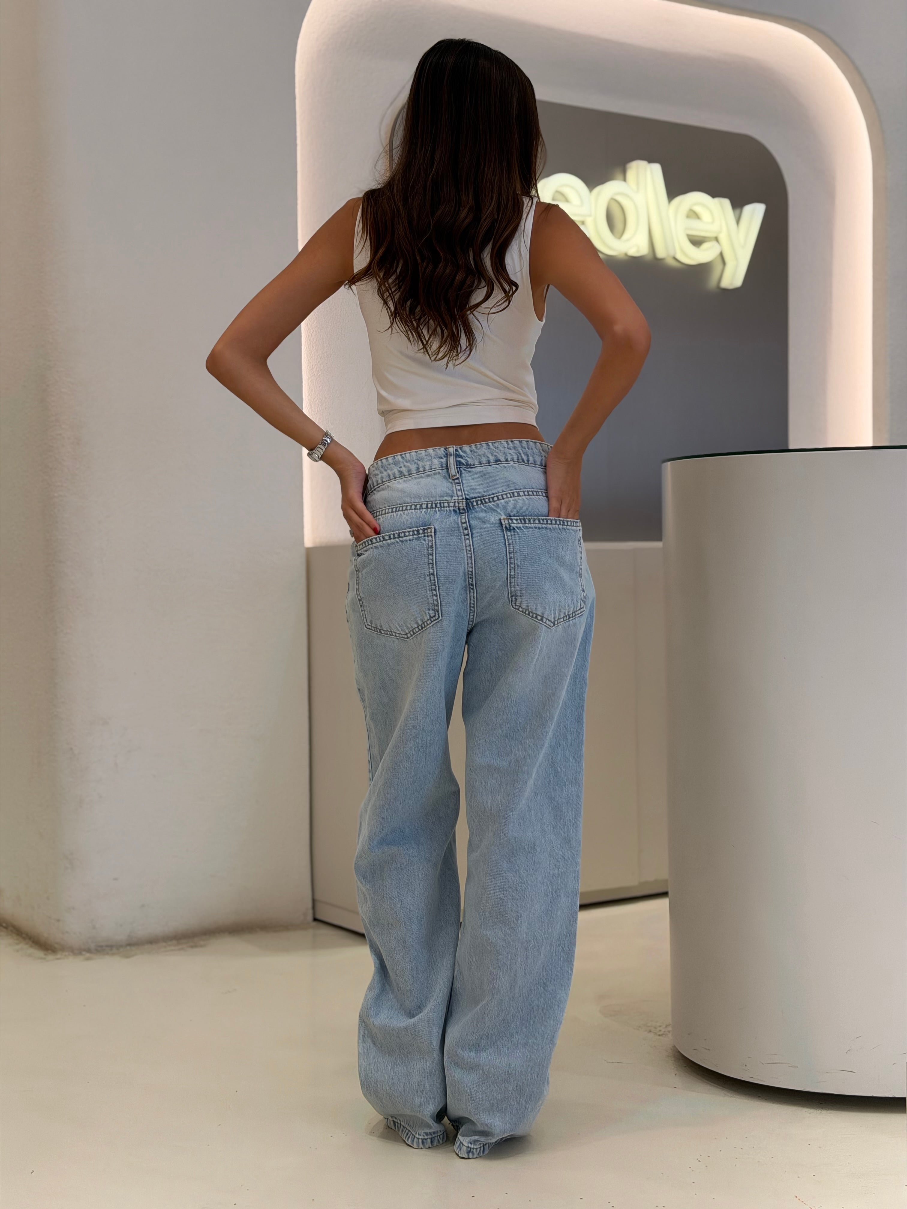 Wide Leg Paperbag Waist Jeans