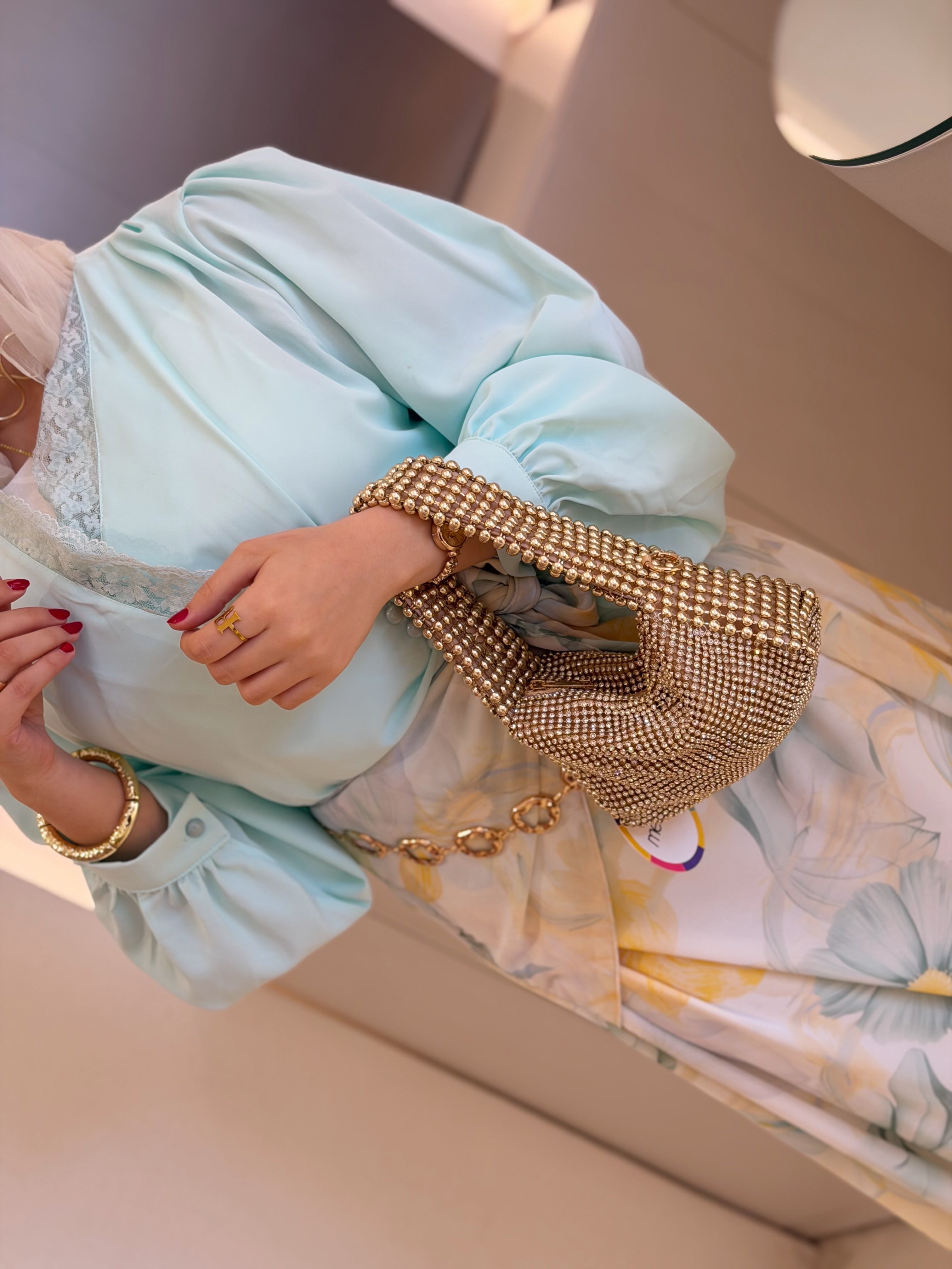 Whisper Lace Blouse (Aqua)