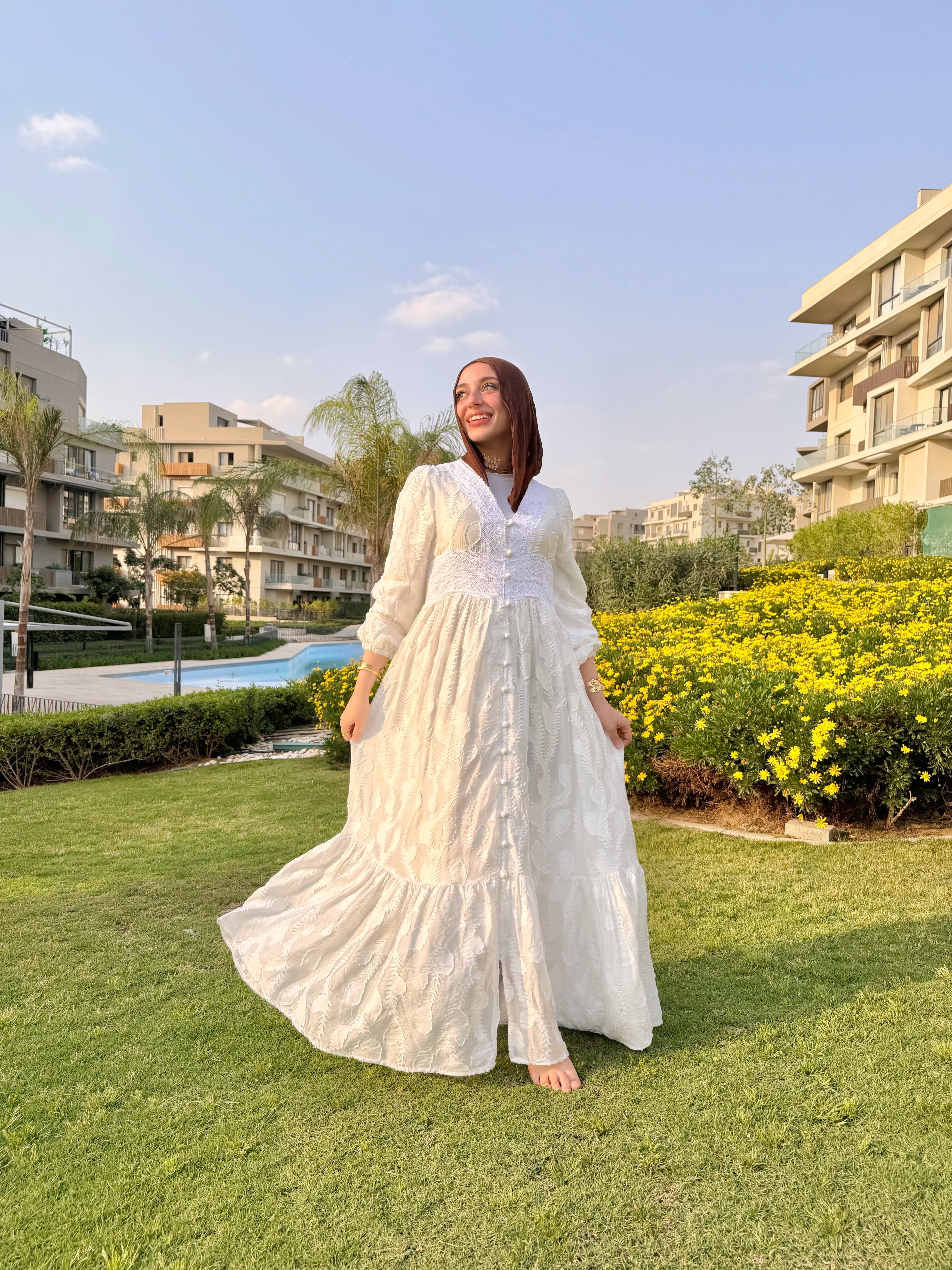 Elegant soft feminine white dress