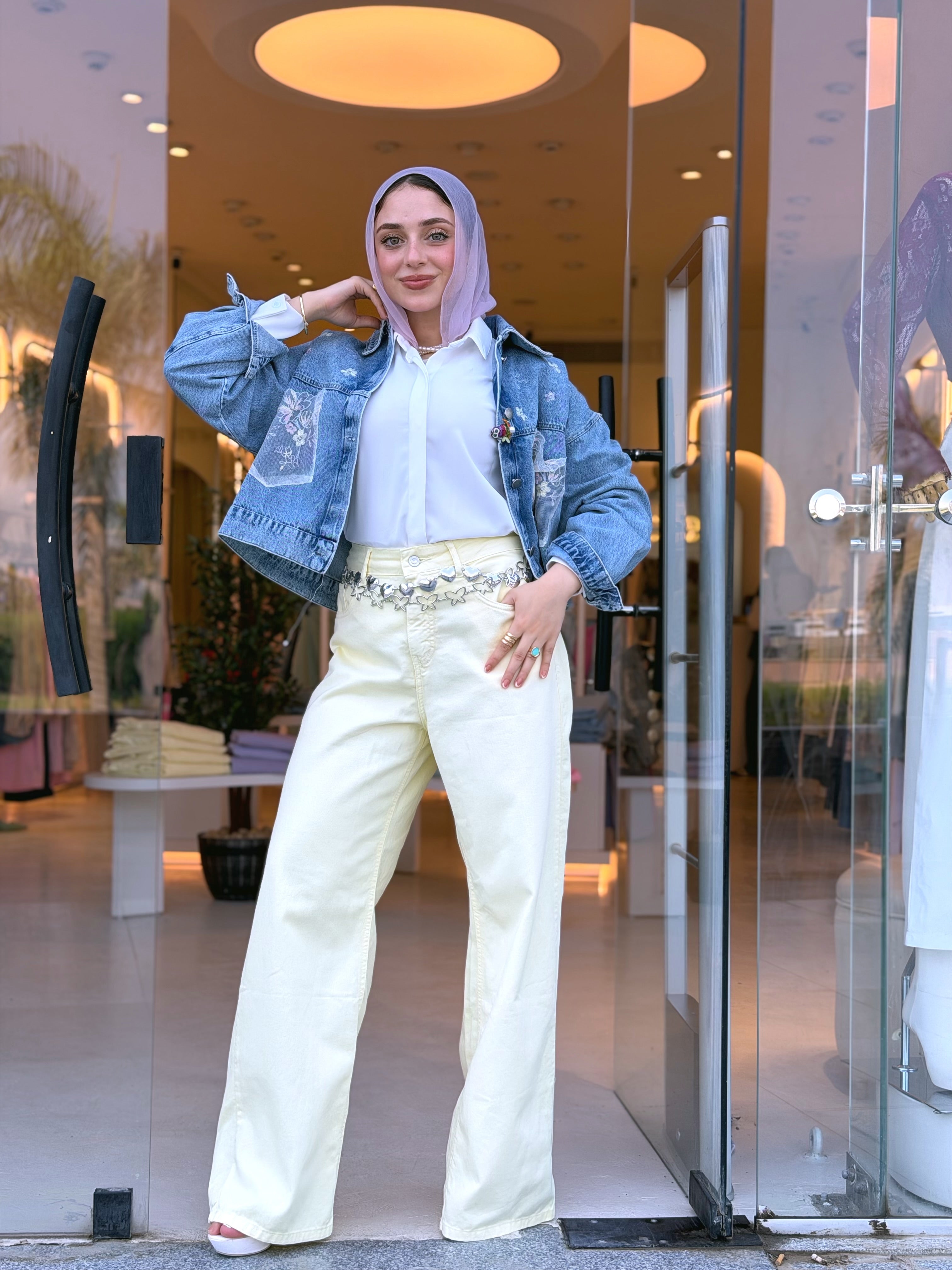 Gabardine relaxed fit pants (butter yellow)