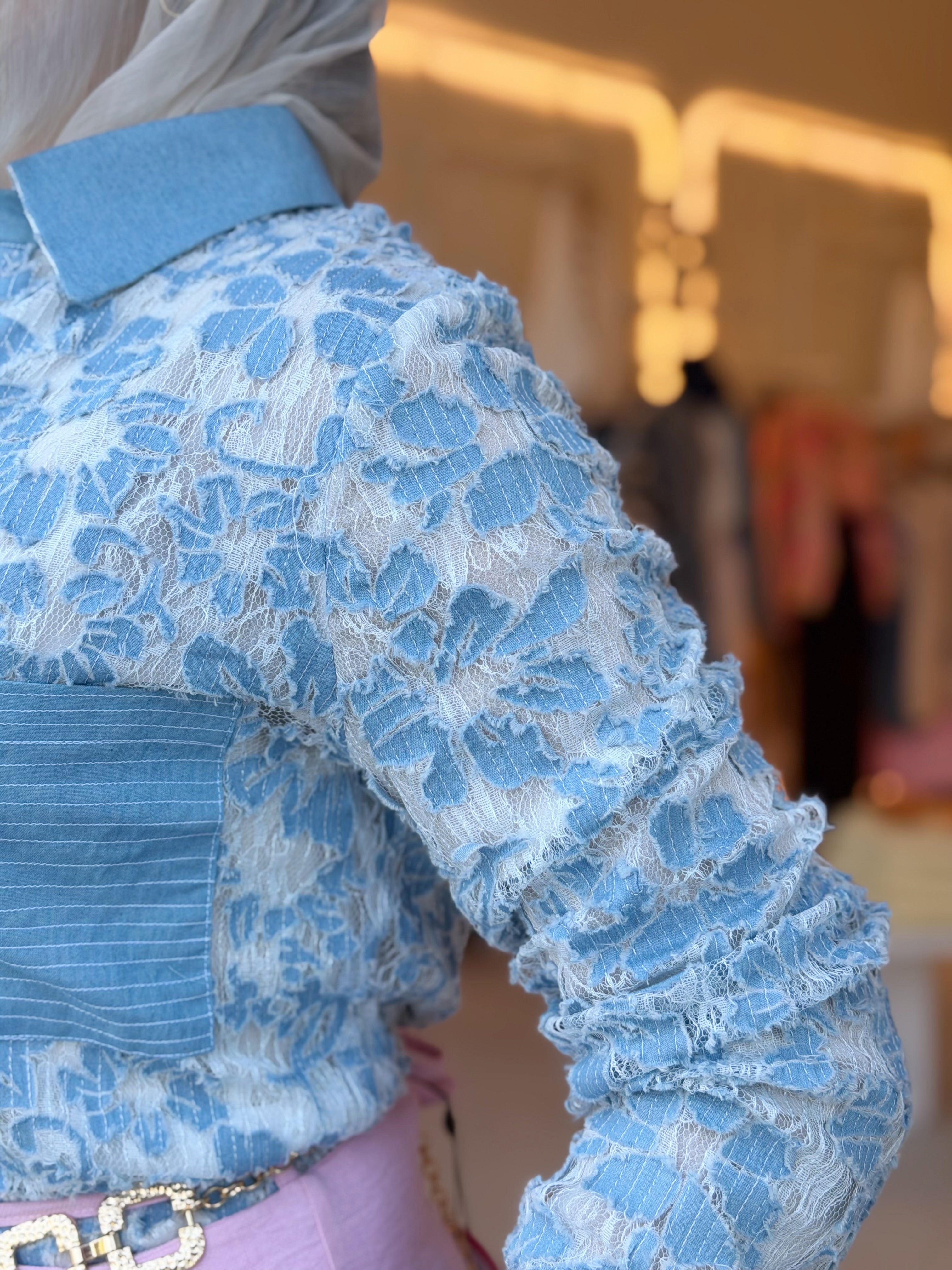 Bloom Stitches Blouse ( Ice )