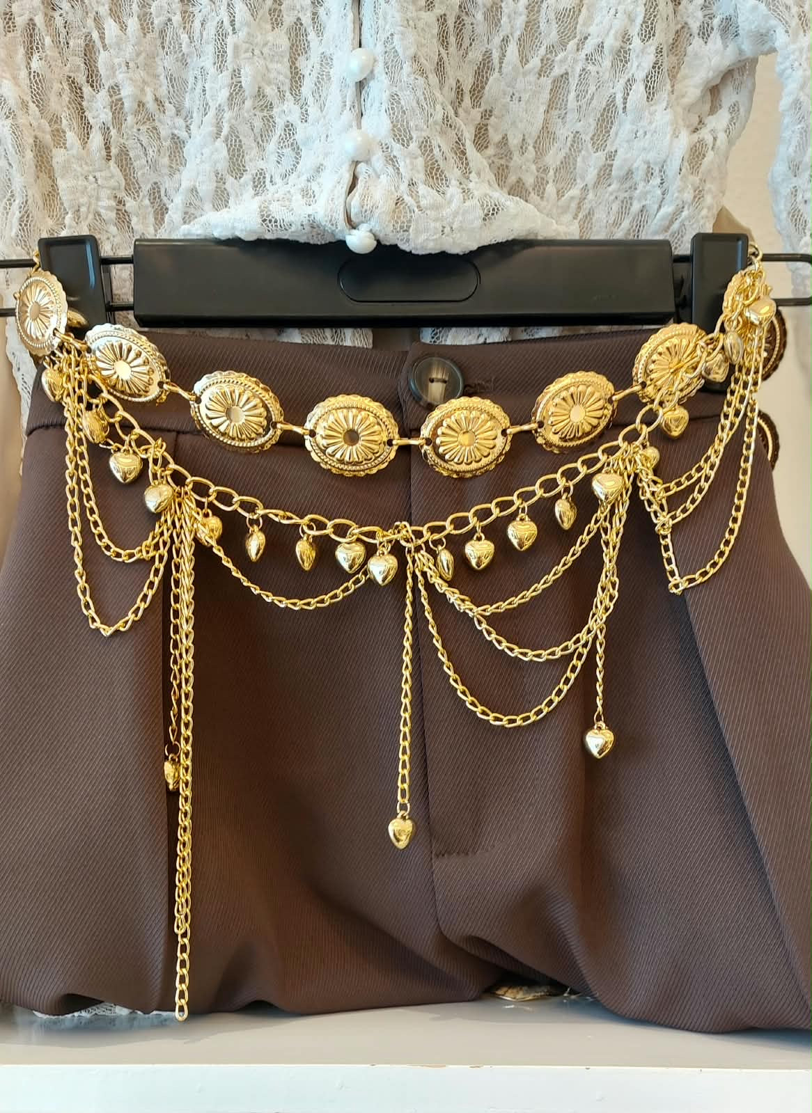 Golden Draped Chain Belt | 2 pieces