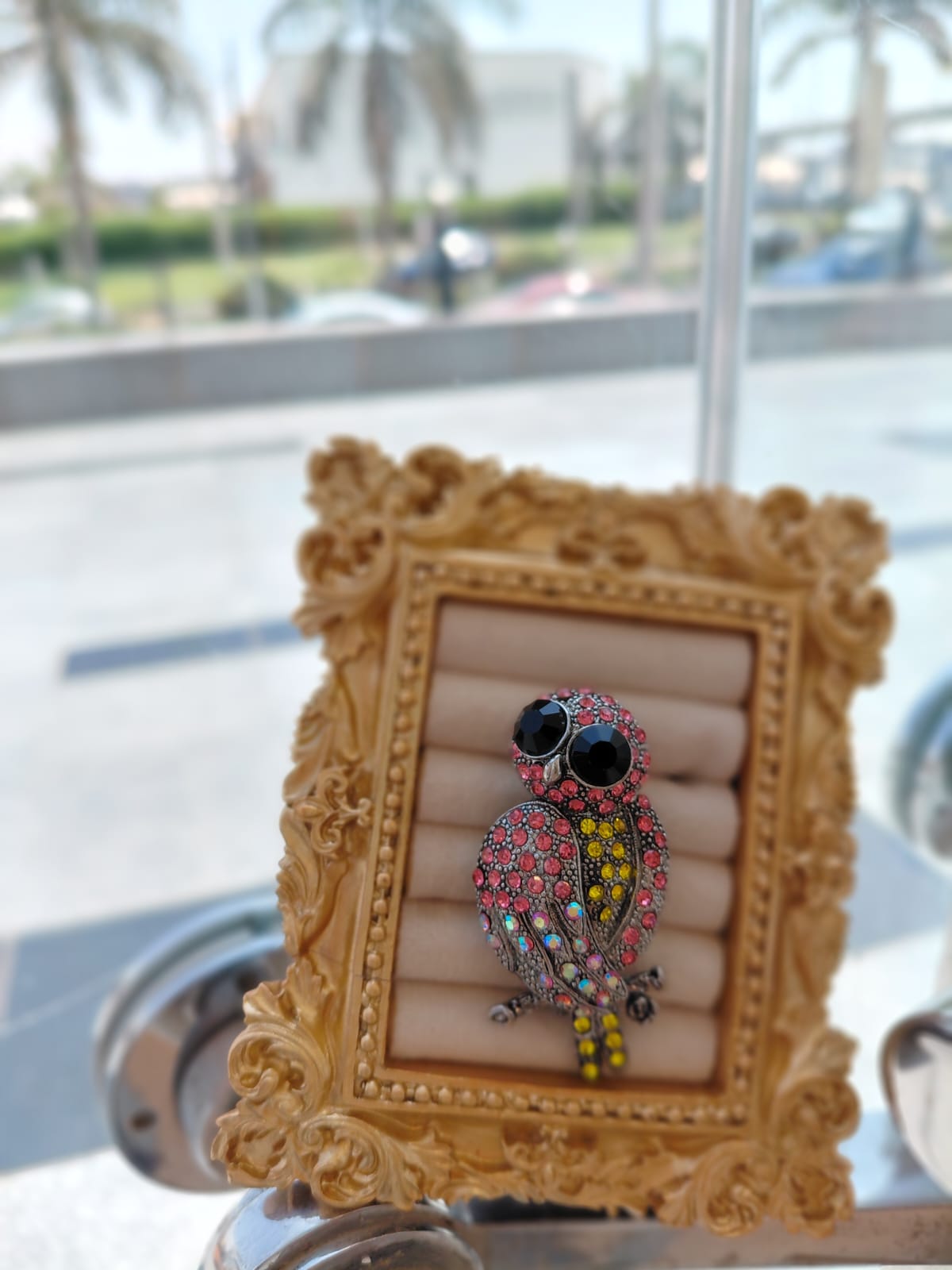 Colourful owl brooch