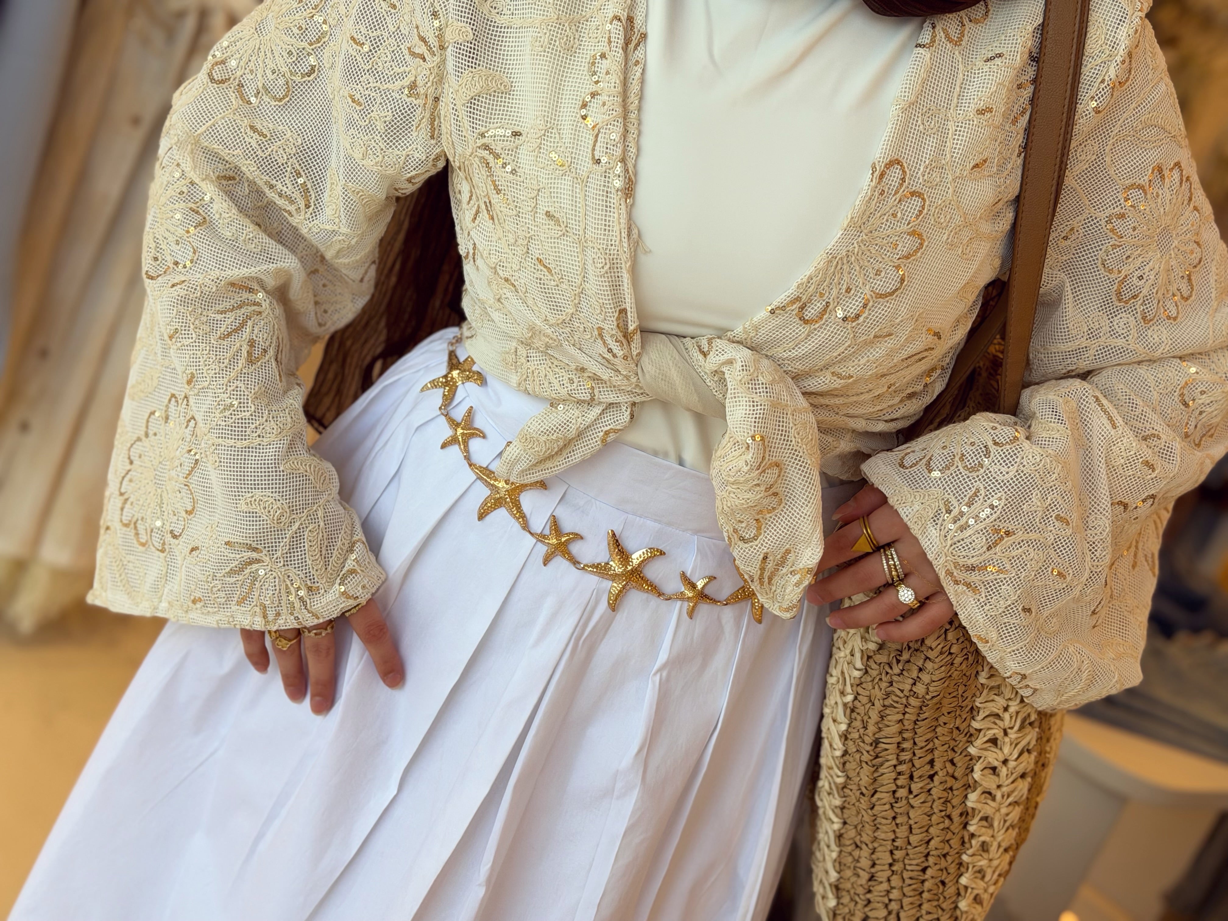 Elegant Flowy White Skirt