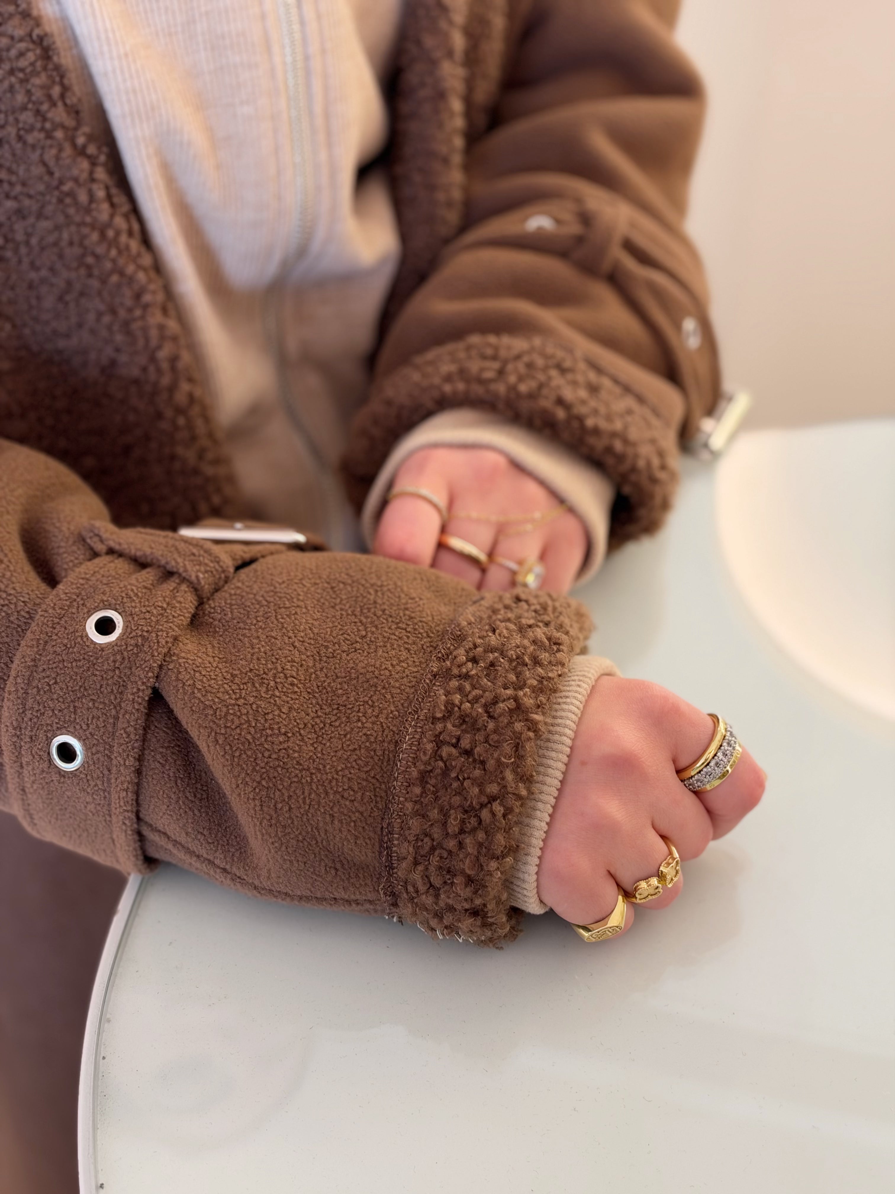 Teddy Long Coat in cinnamon brown by Medley Fashion, photo 1