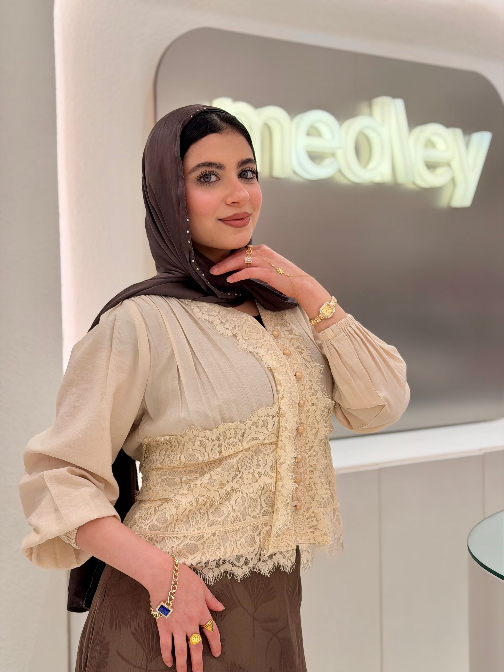 Dantel End Blouse ( Beige )