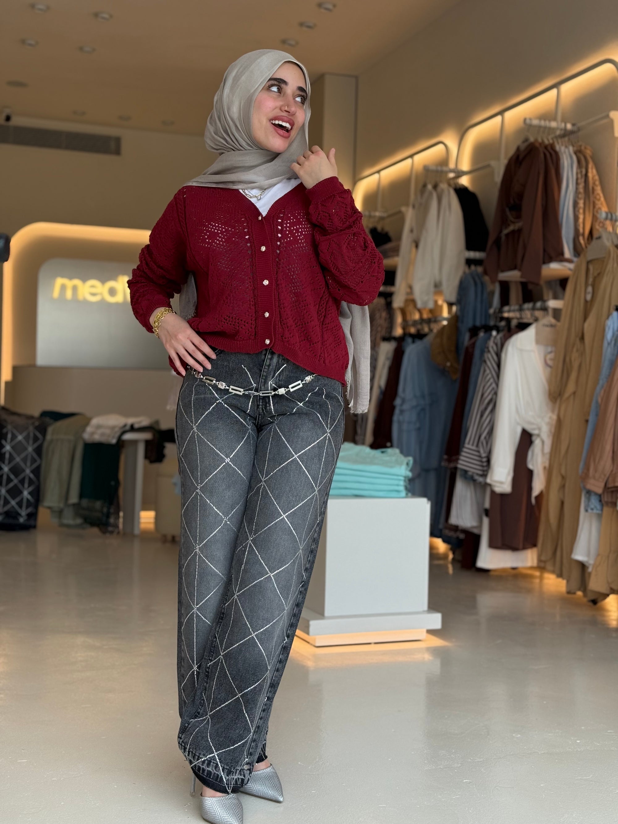 Diamonds Grey Denim