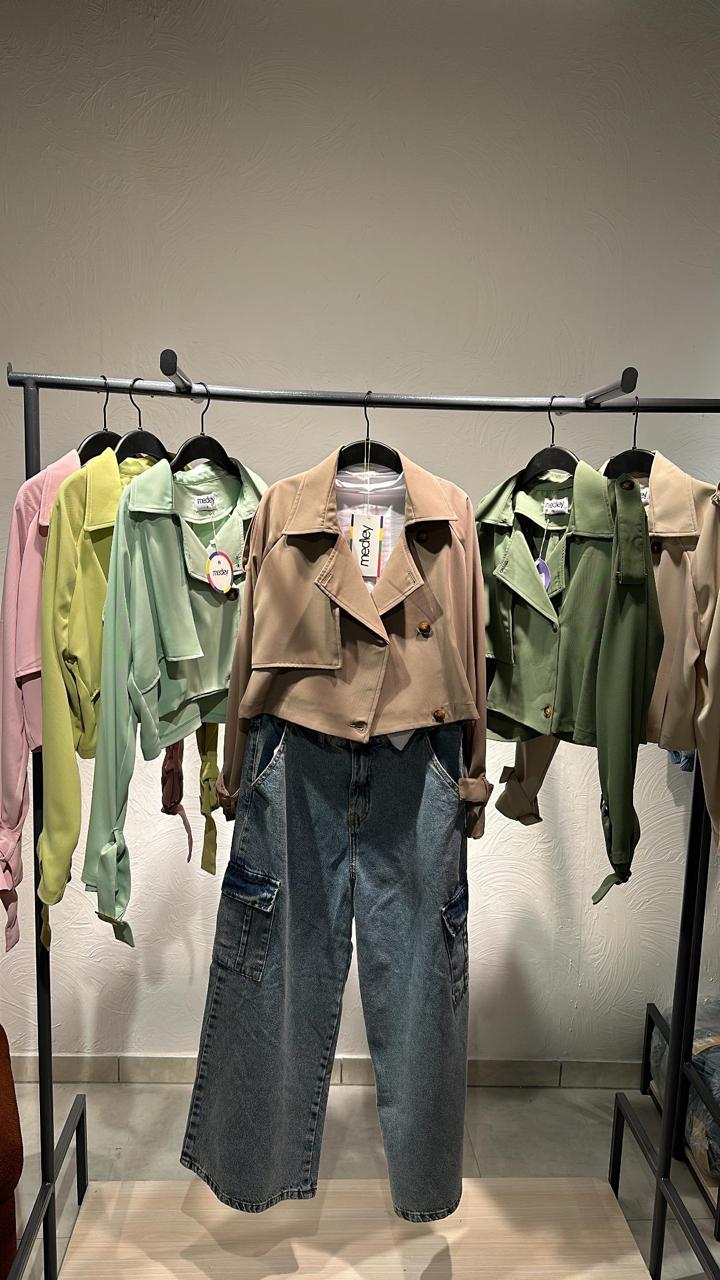 Crop trench coat