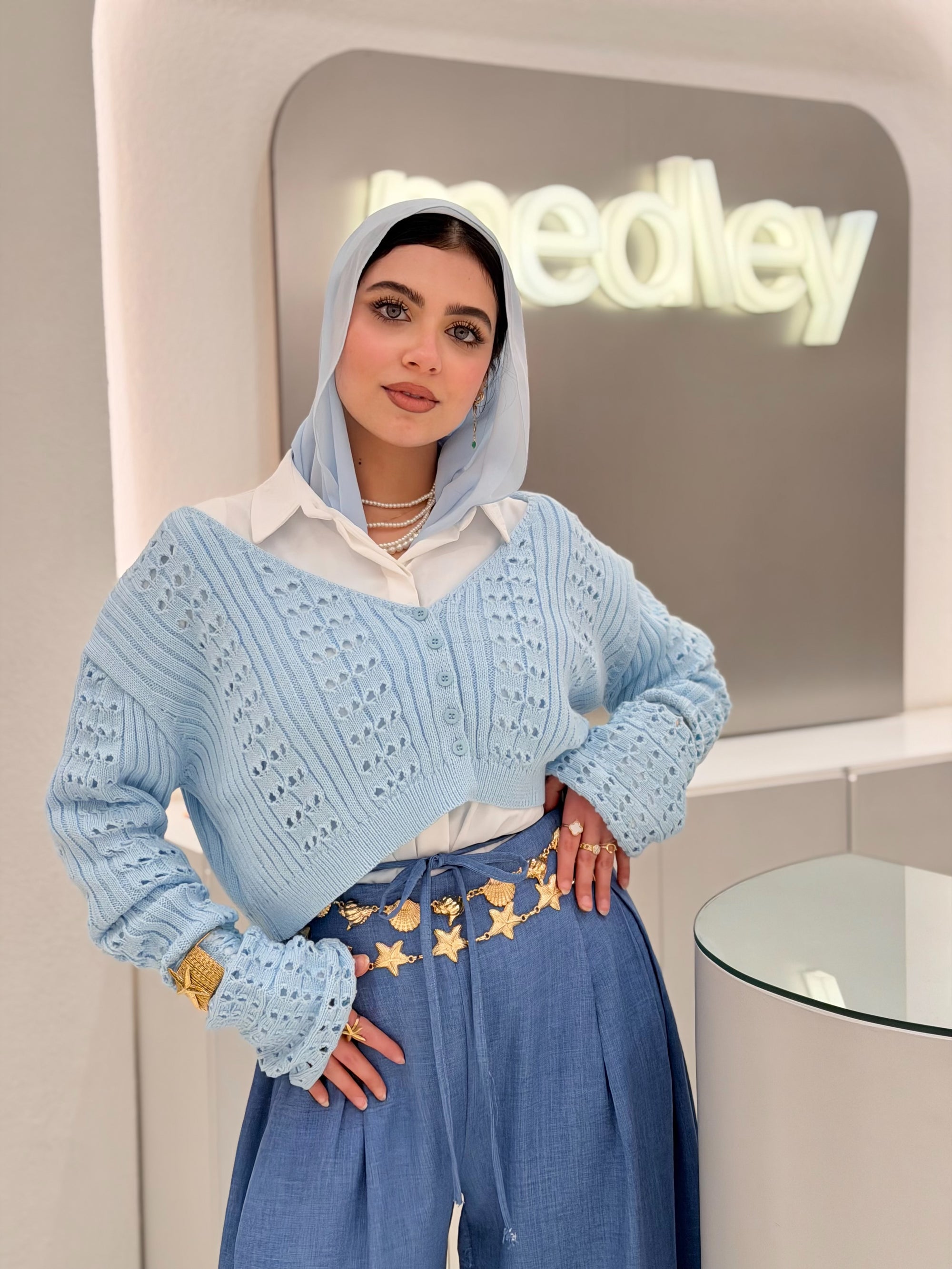 Soft Cardigan ( Bb Blue )