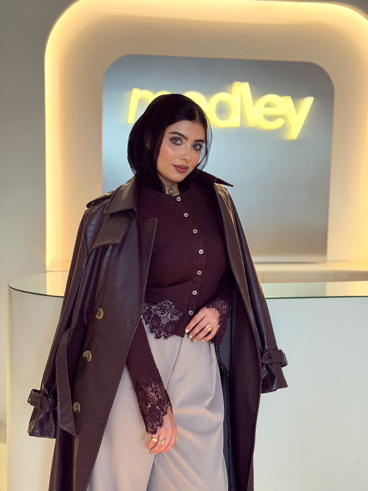 The Royal Crocodile Coat (Dark Purple)
