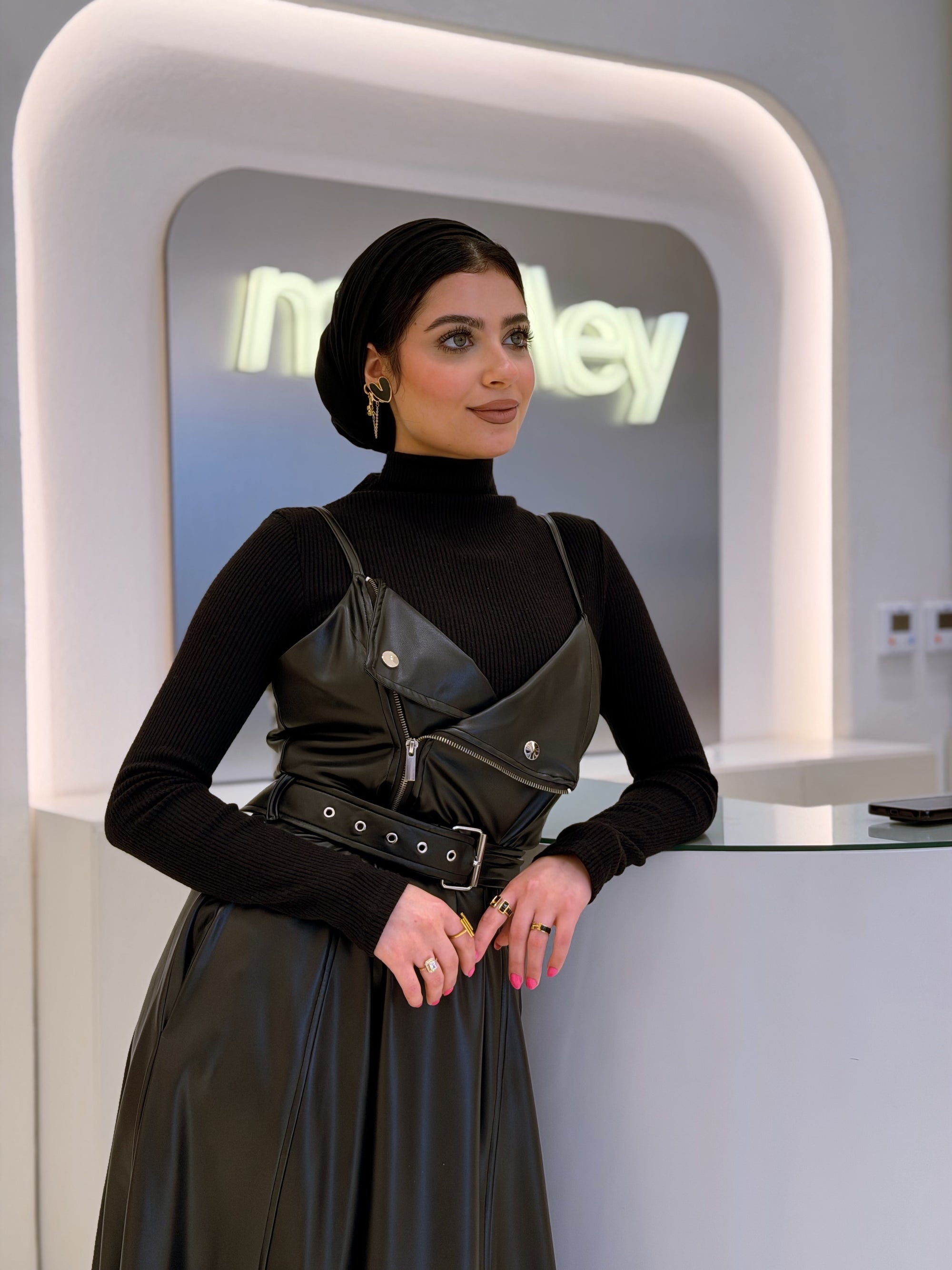 Leather Dress ( Black )