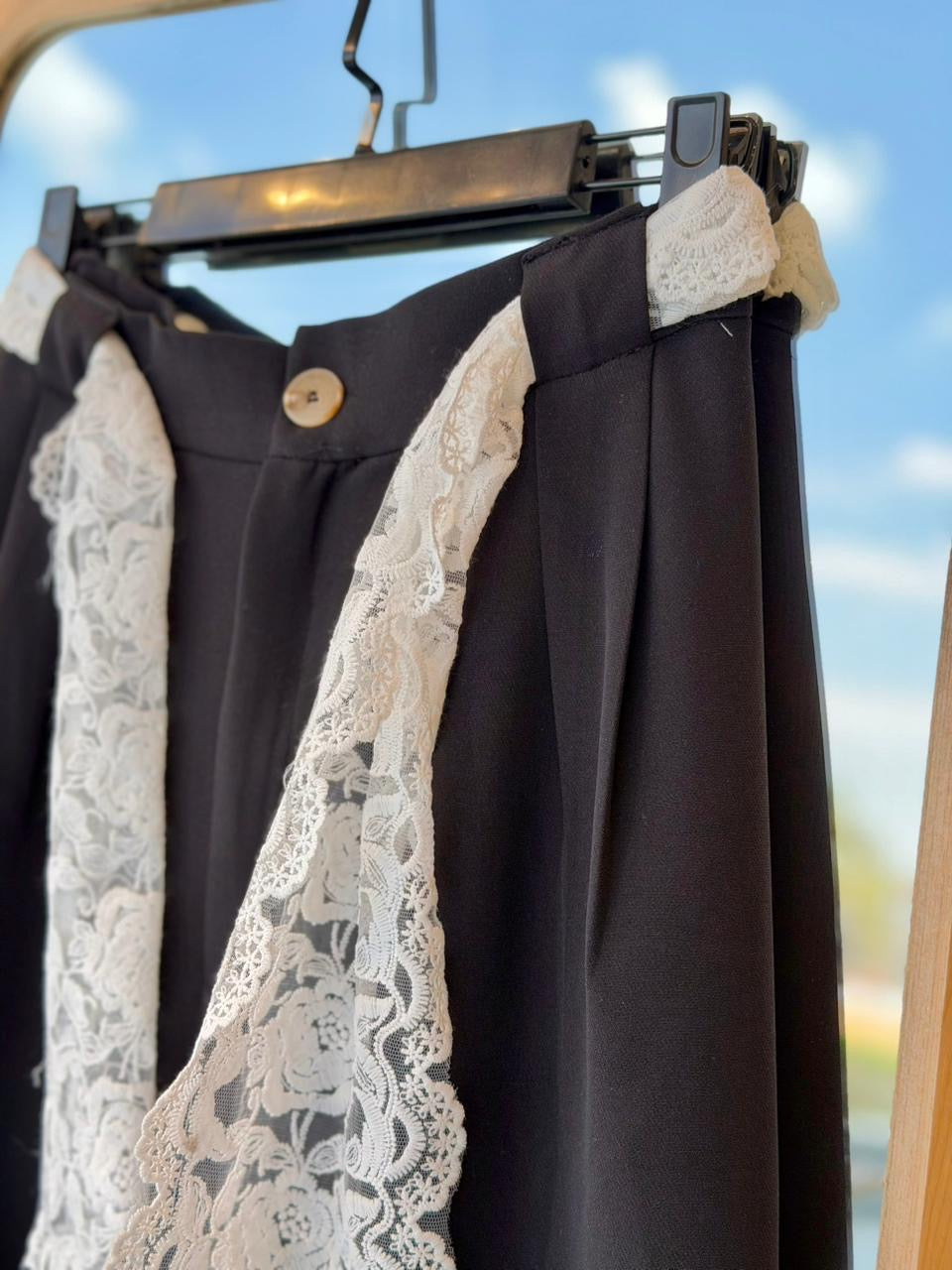 Elegant Pant With Lace Touch (Black)