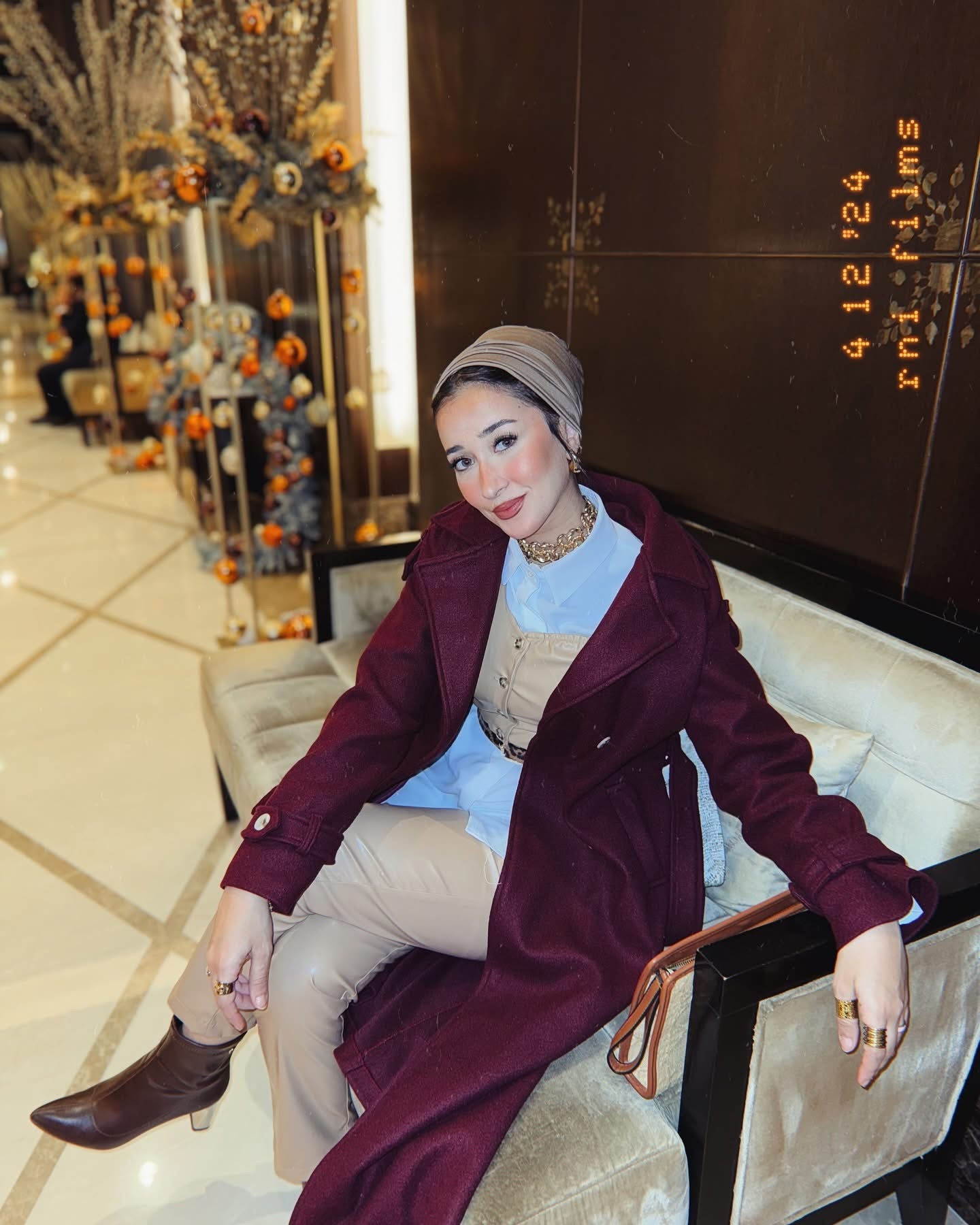 Burgundy wool coat