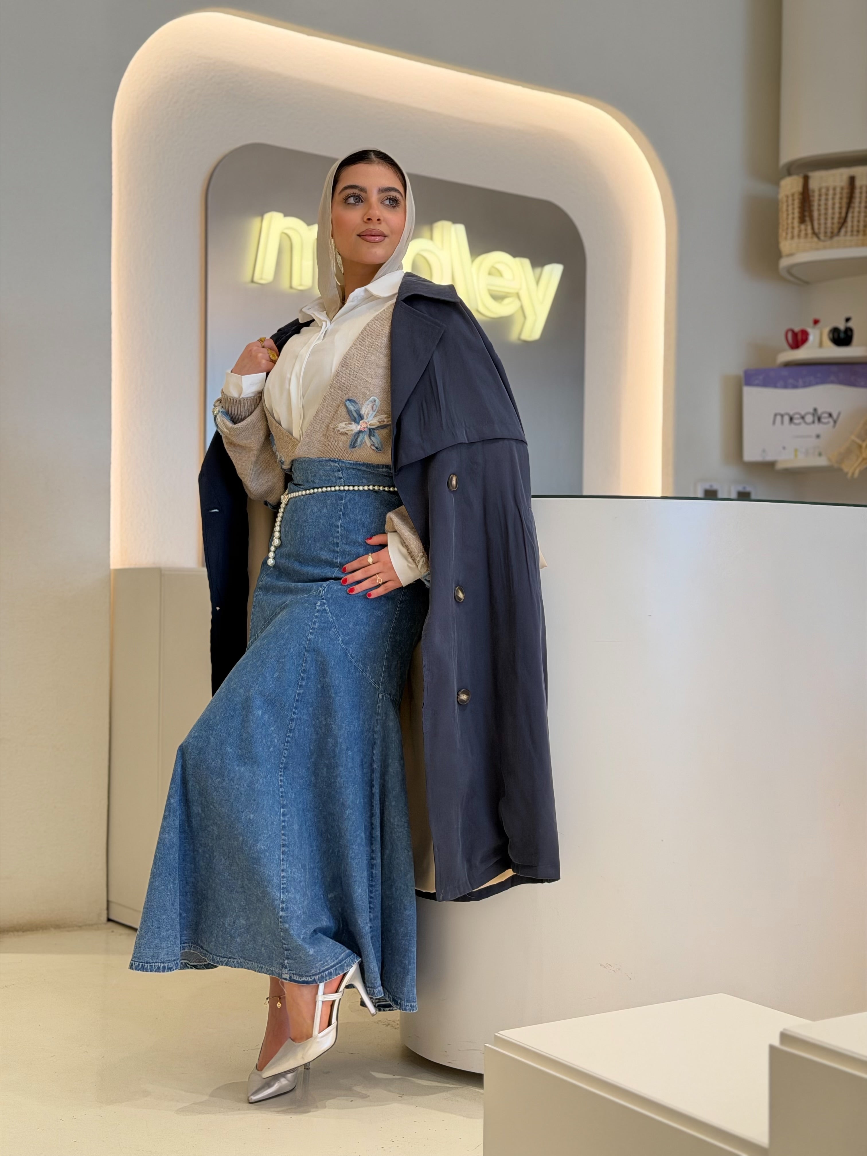 Navy Soft Trench Coat
