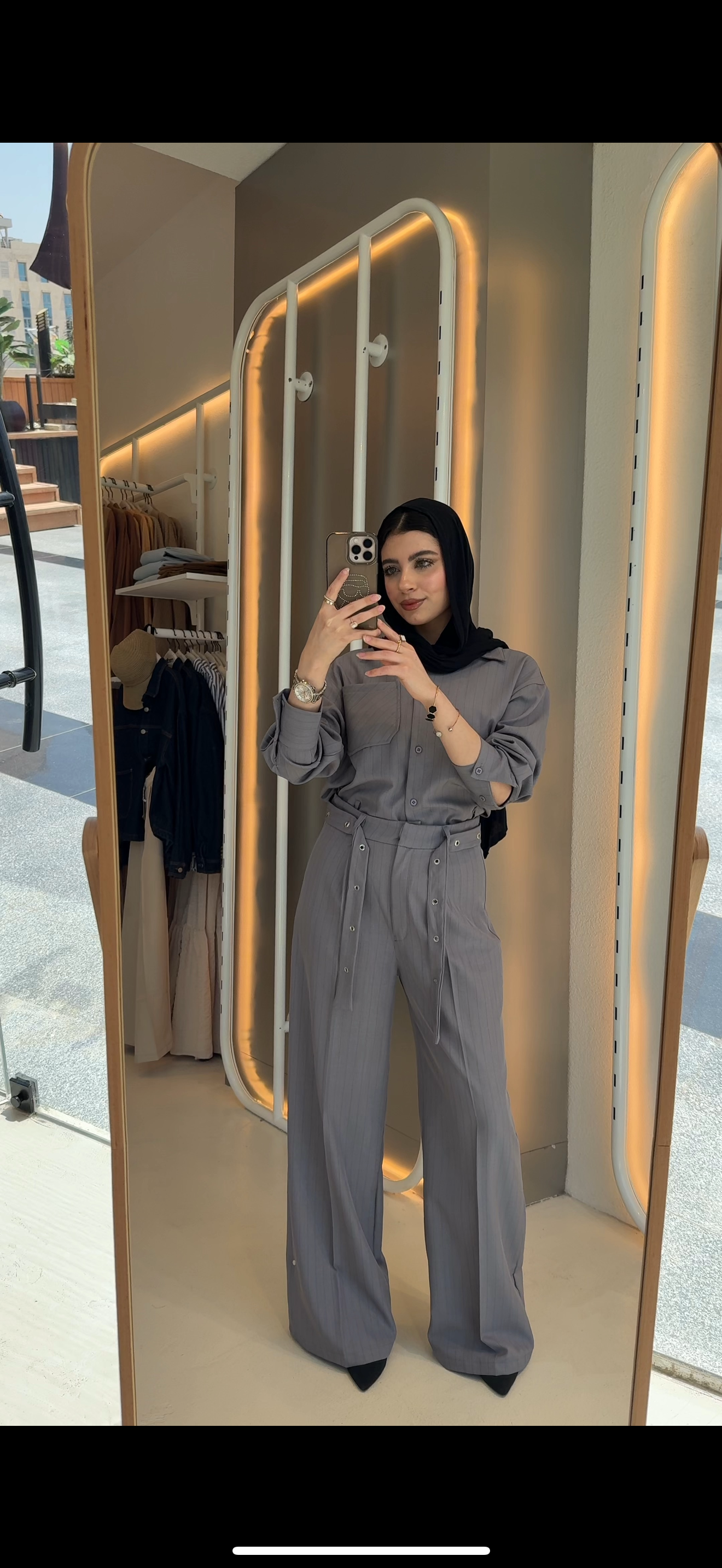 2pcs striped set blouse & pants