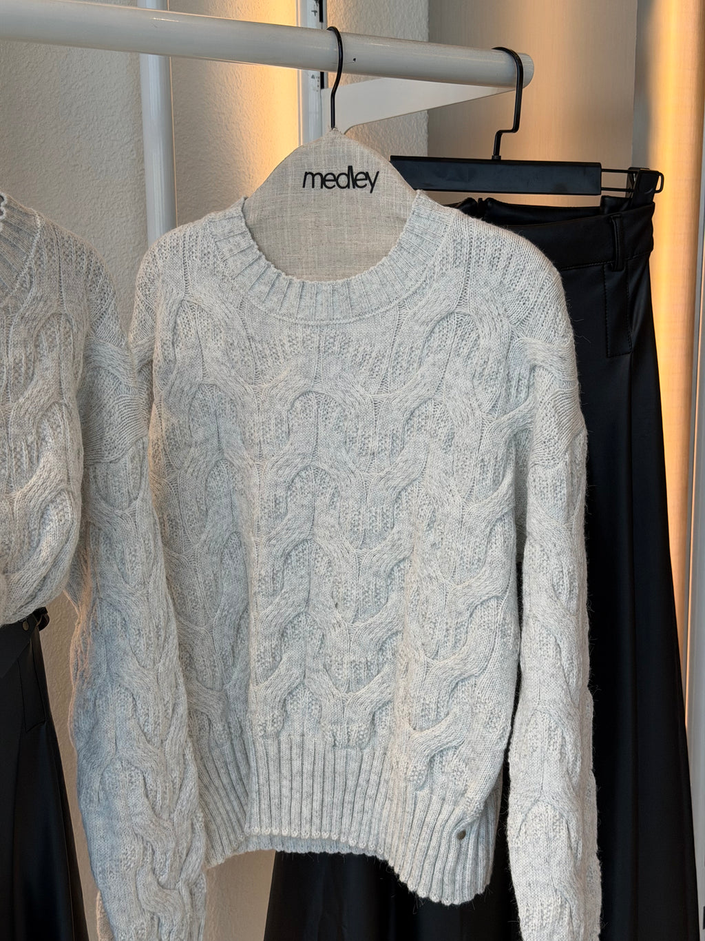 Cable Mohair Knit Pullover