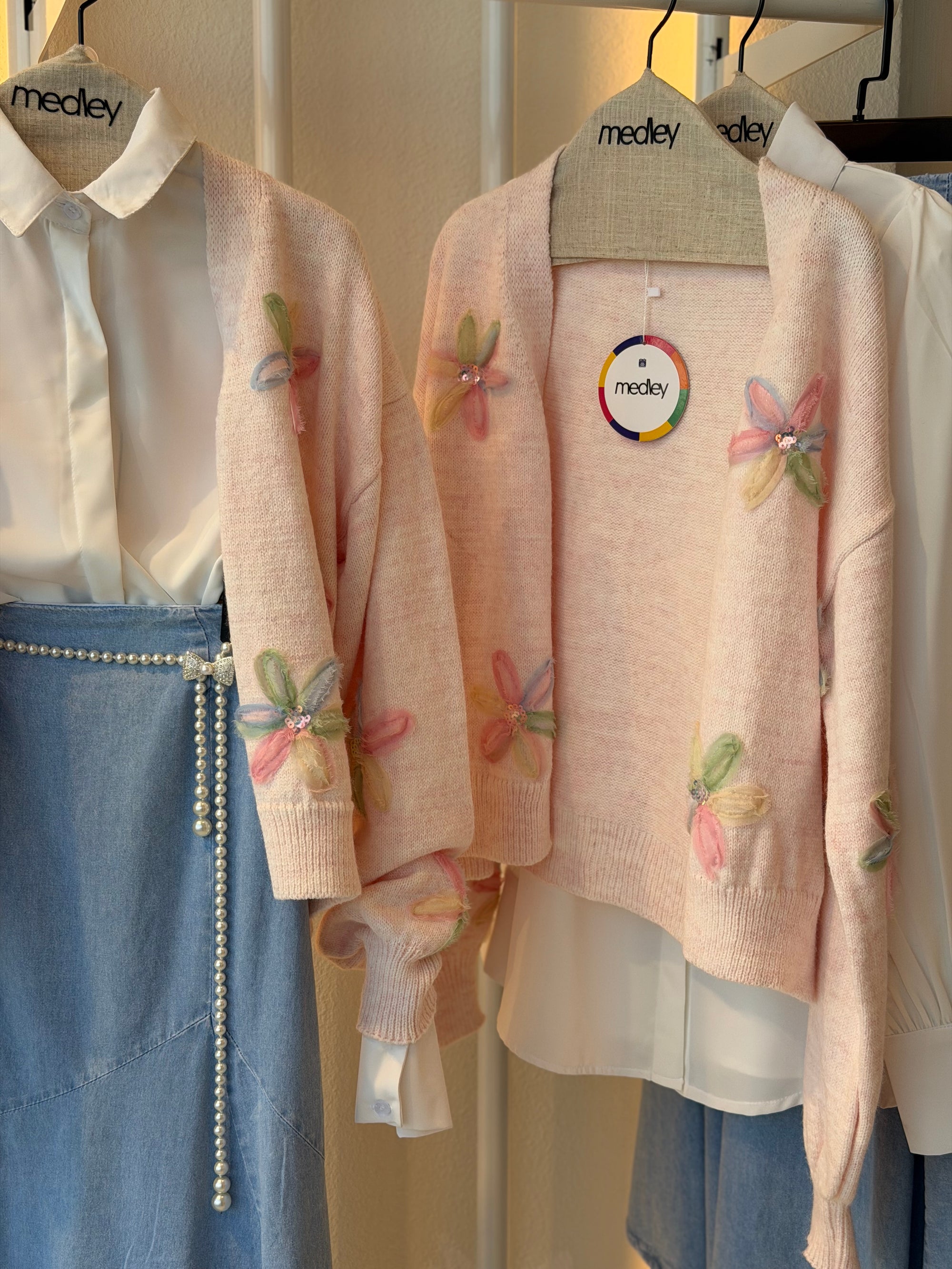 Floral Cardigan ( Blush Pink )