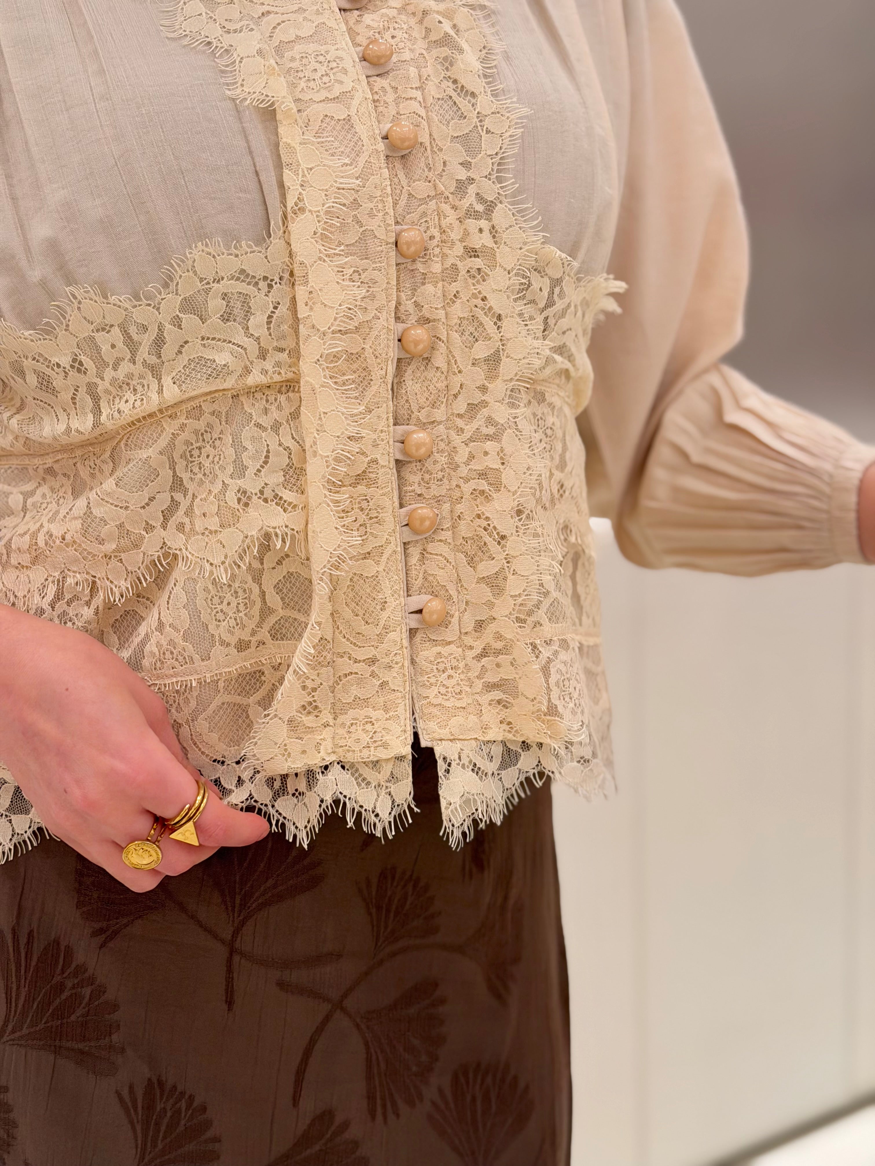 Dantel End Blouse ( Beige )