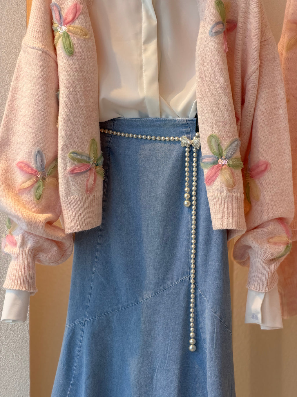 Floral Cardigan ( Blush Pink )