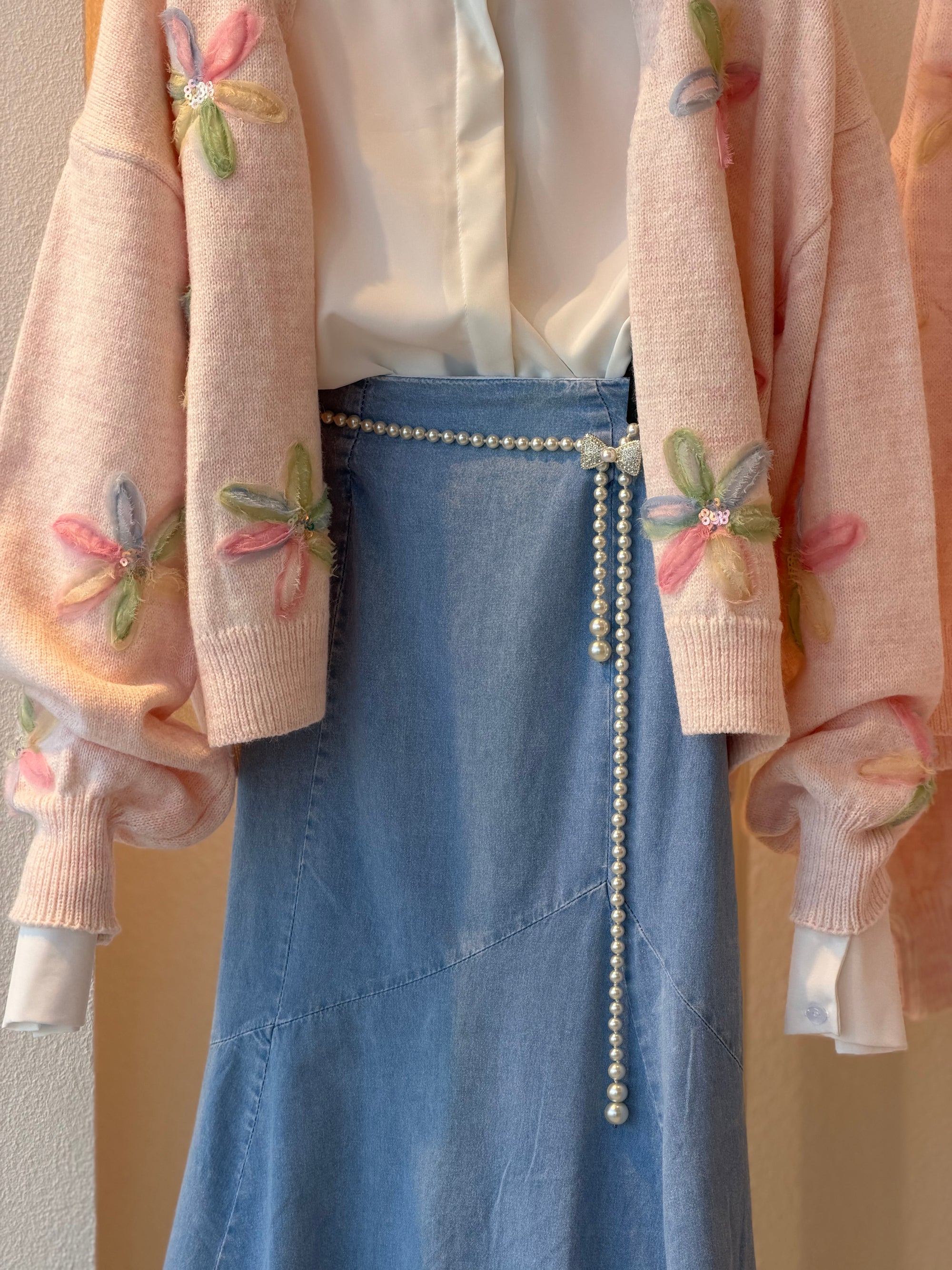 Floral Cardigan ( Blush Pink )