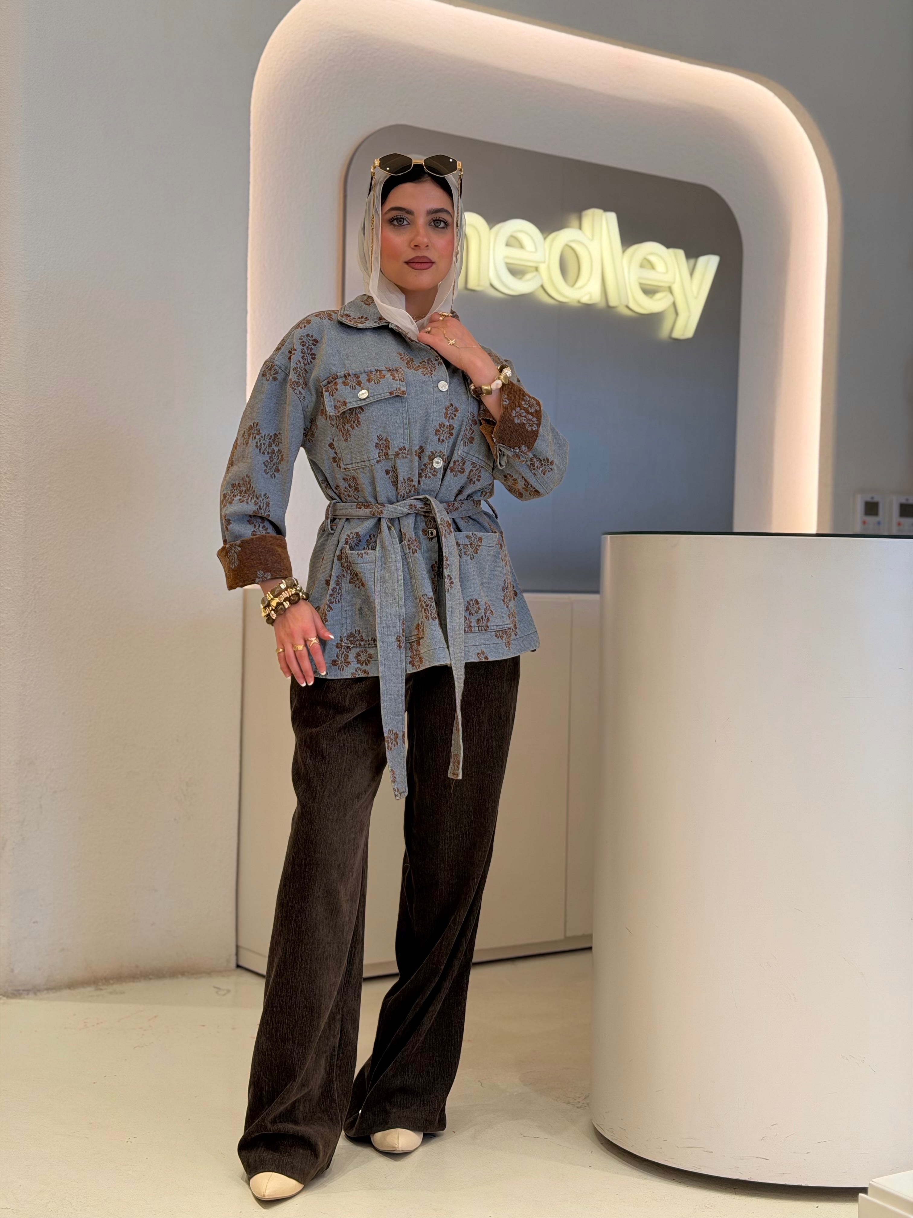 Vintage Bloom Jacket (blue gray)