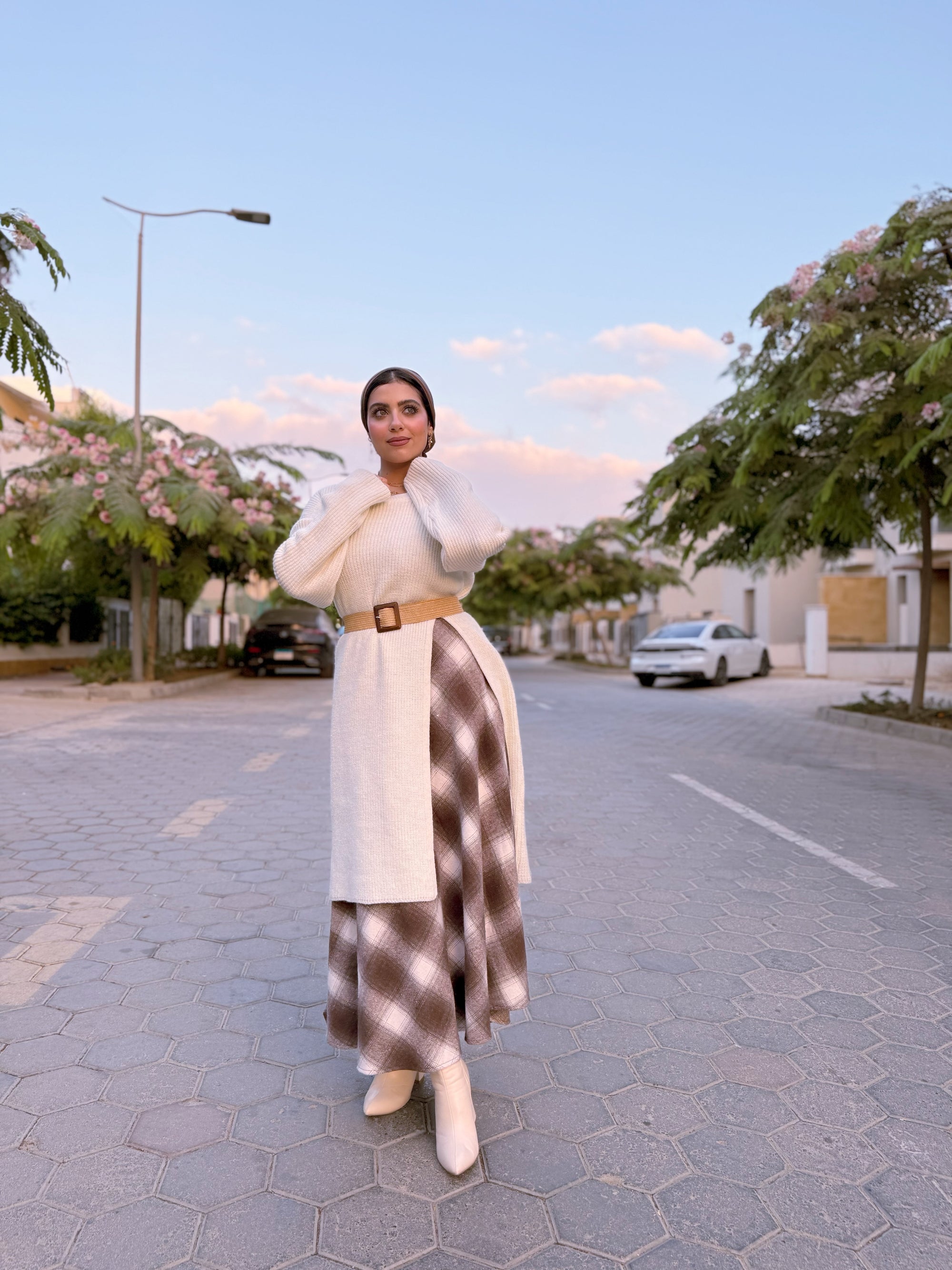 Hazel Check Wool Skirt