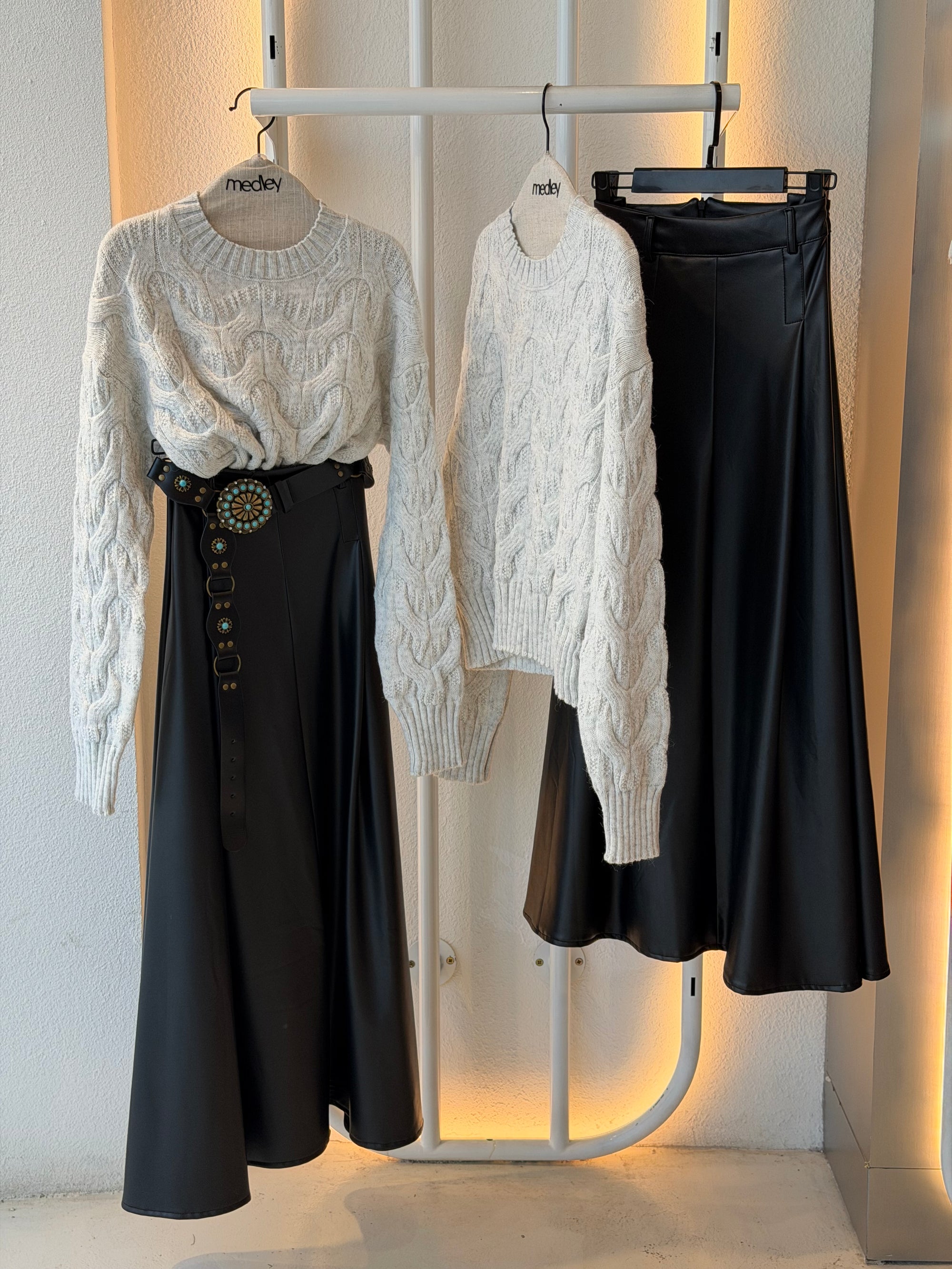 Cable Mohair Knit Pullover