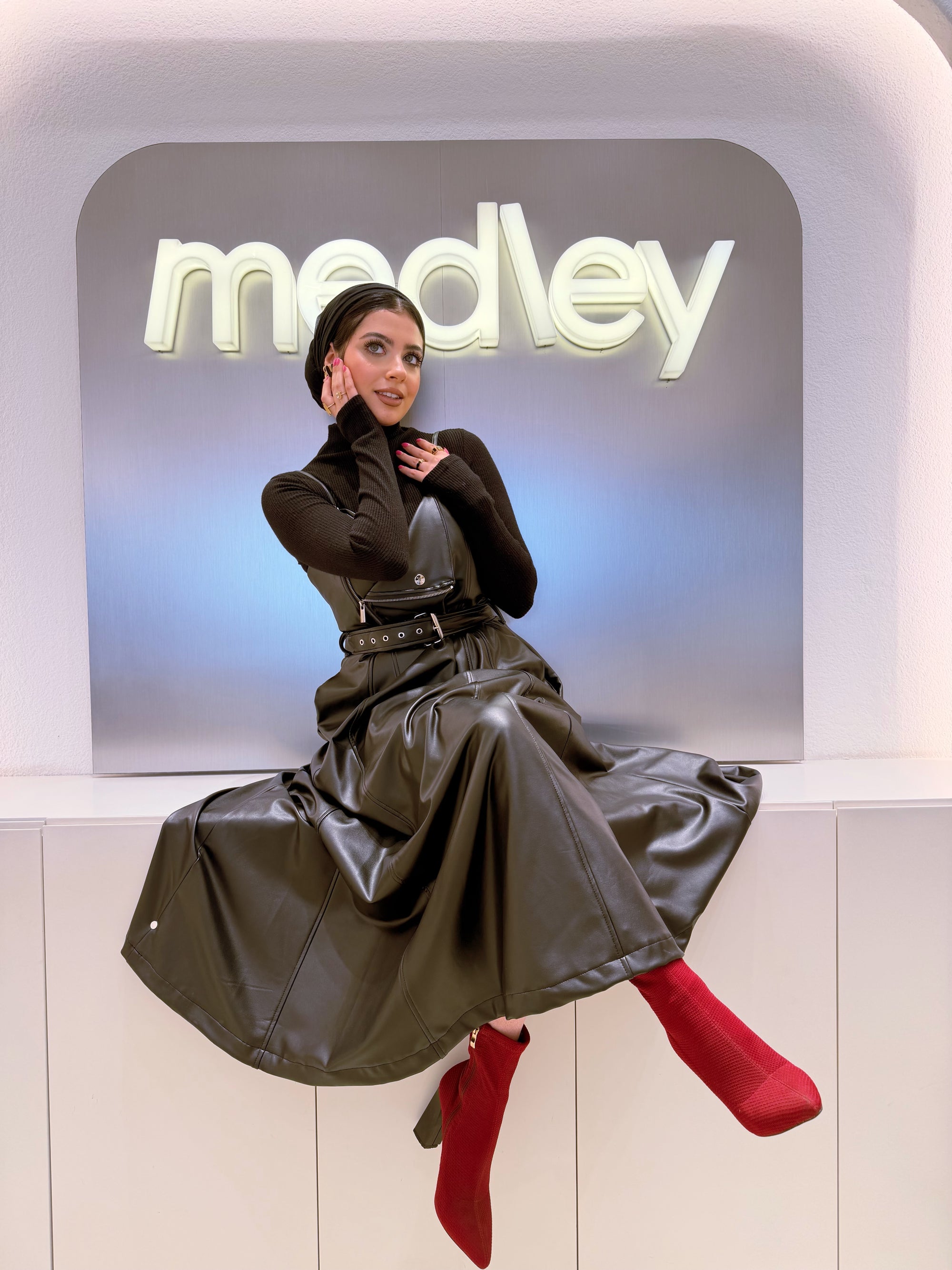 Leather Dress ( Black )