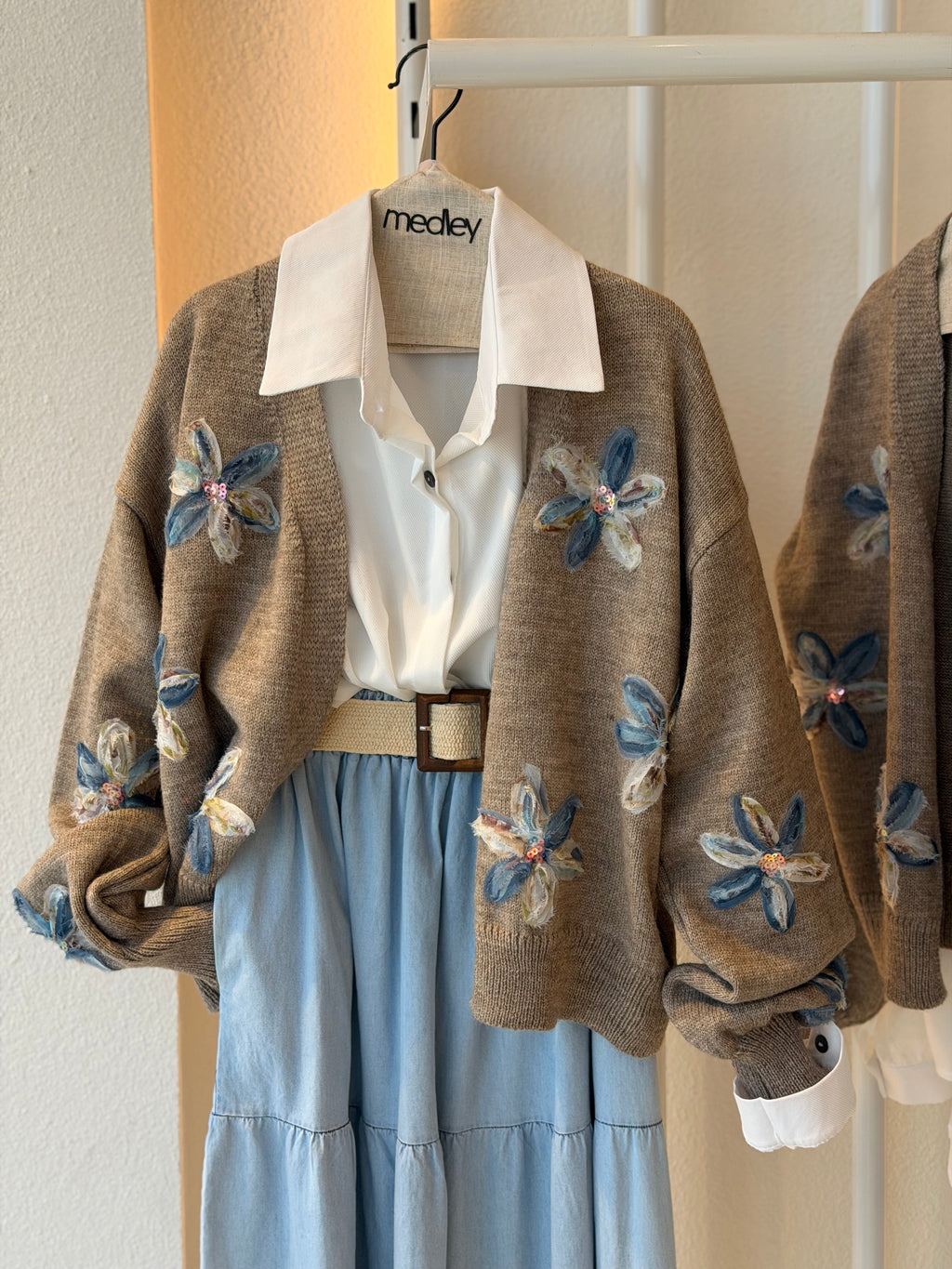 Floral Cardigan ( Mocha )