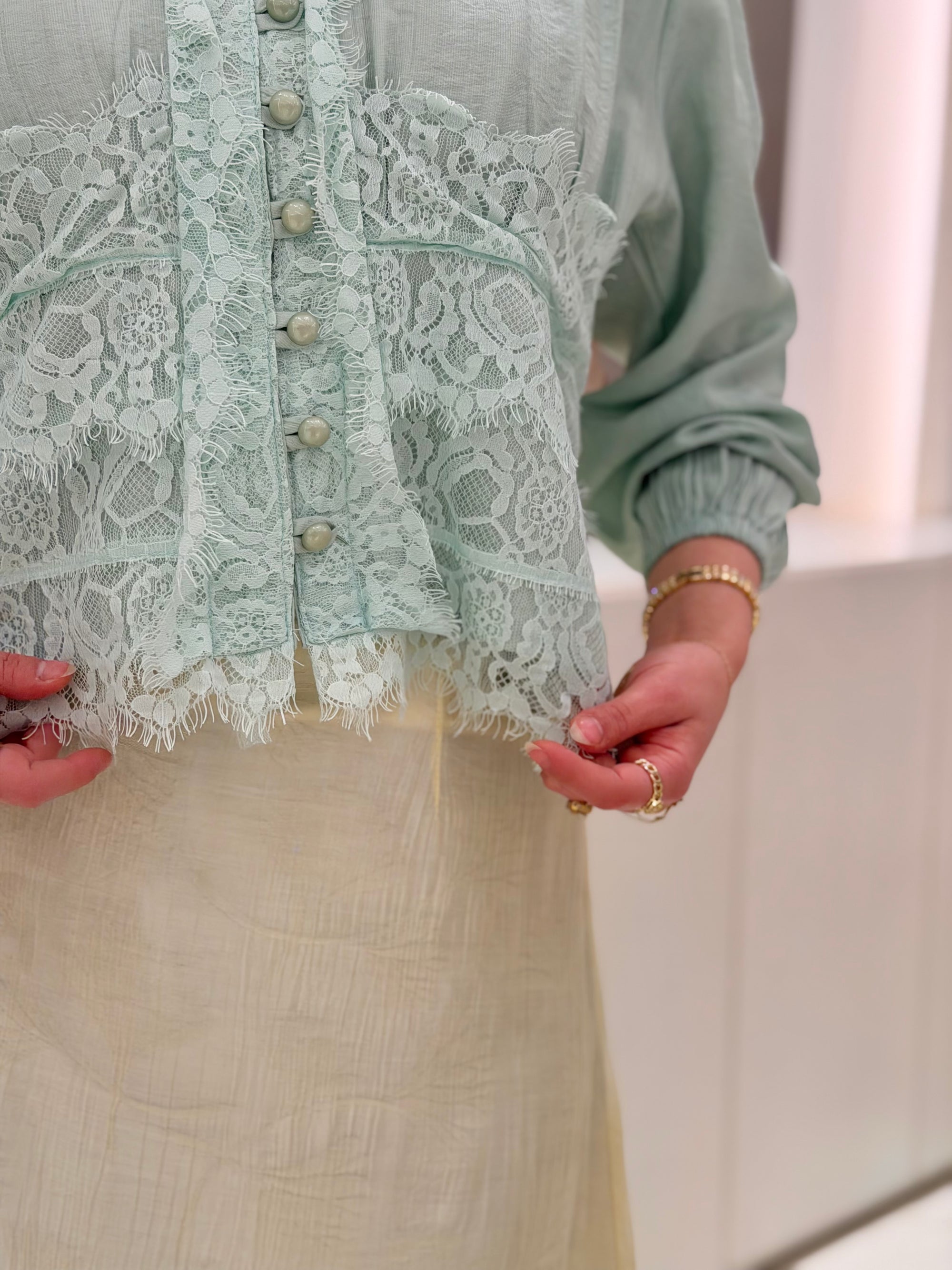 Dantel End Blouse ( soft mint )