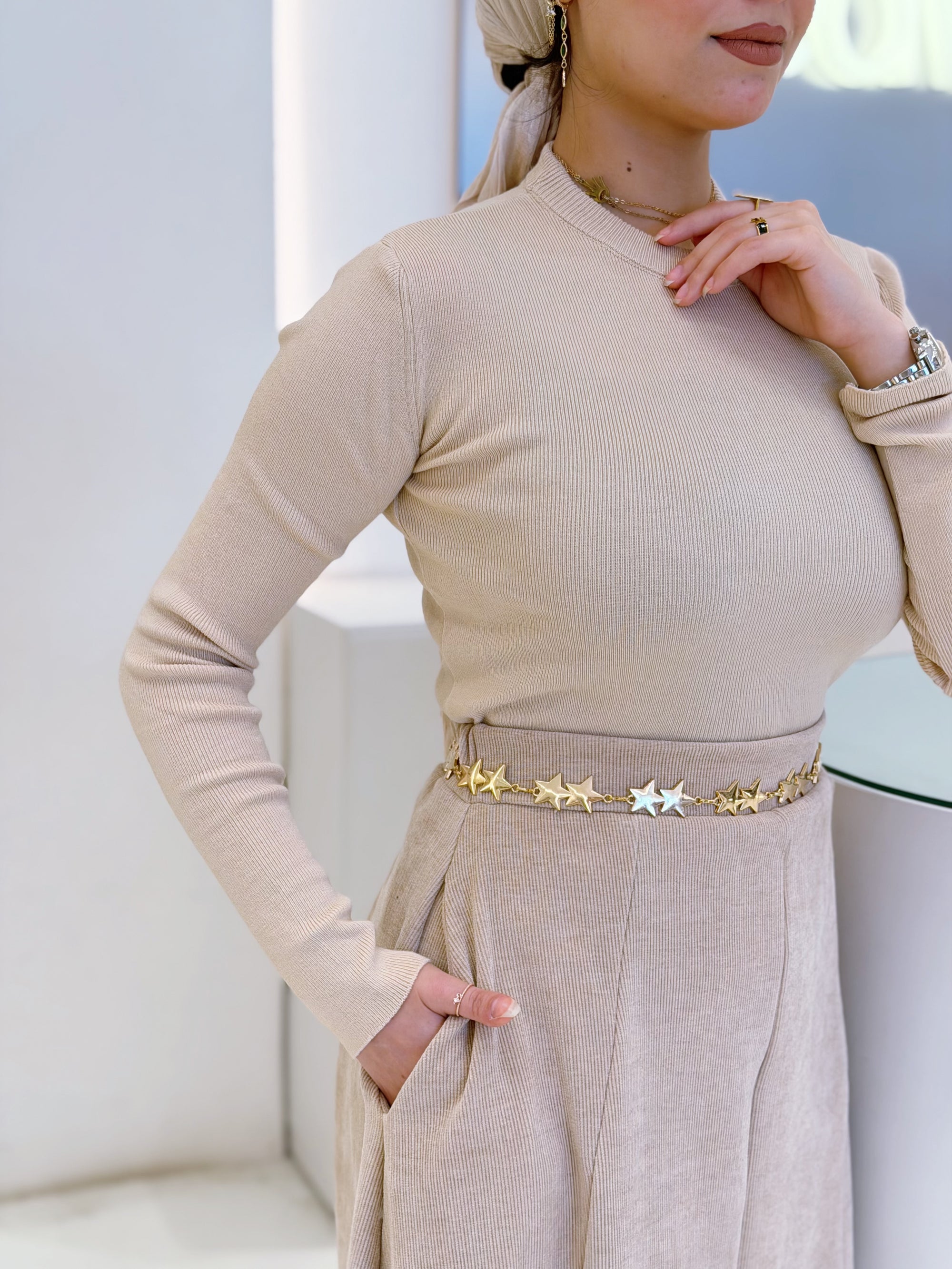 Simple knit basic ( cream )