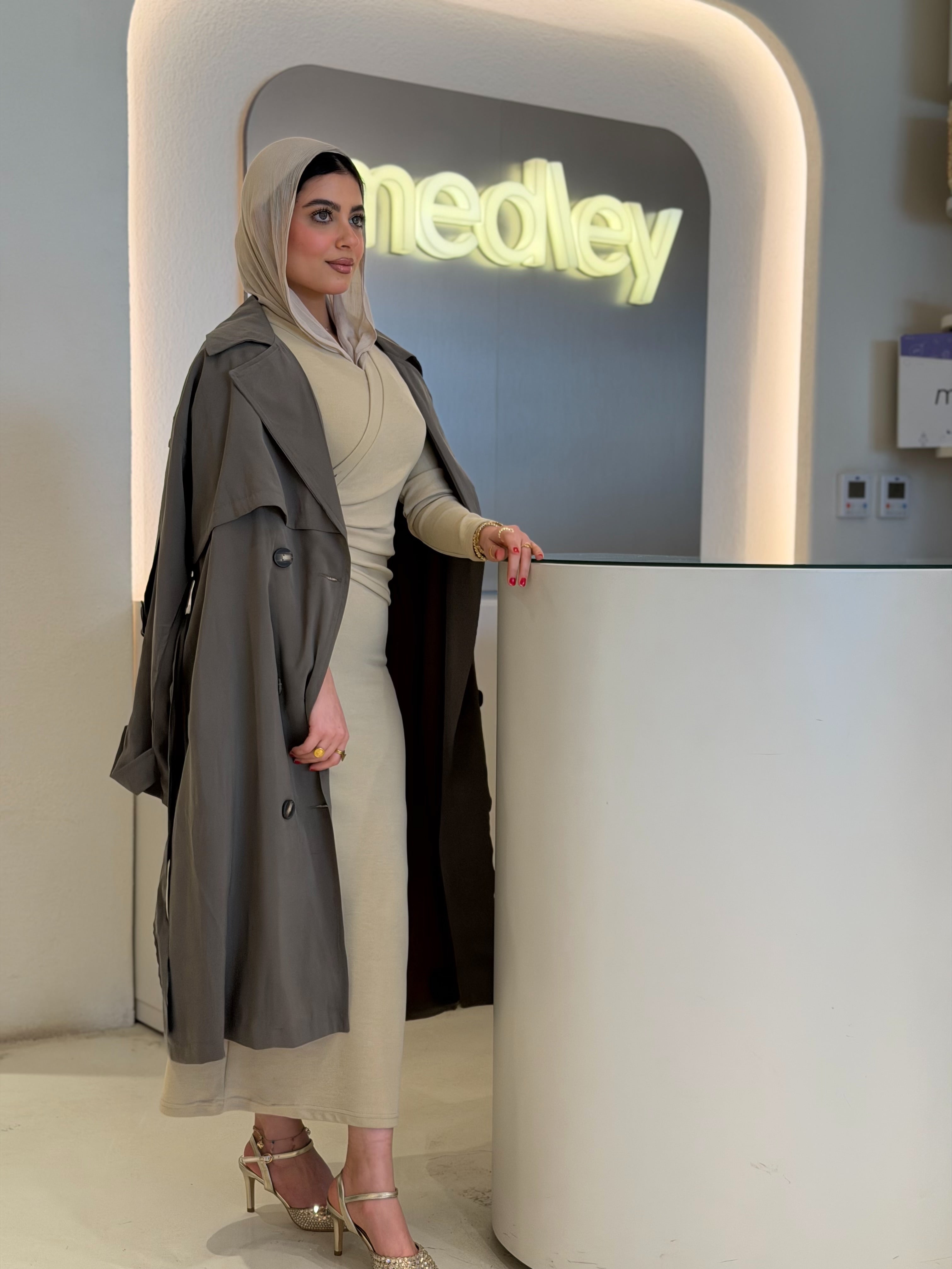 Dark Olive Soft Trench Coat
