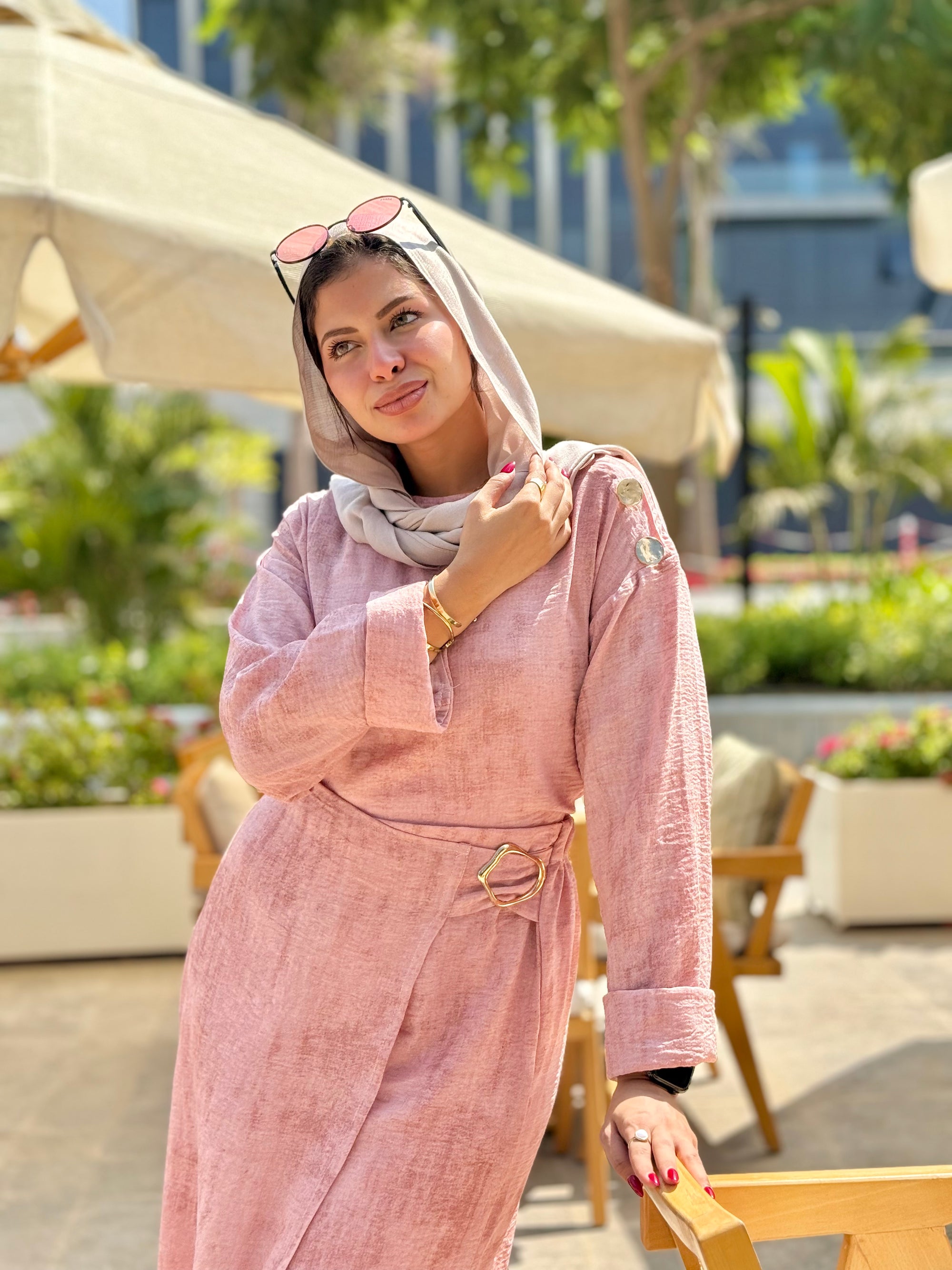 Rose Dust Linen Overlay Set