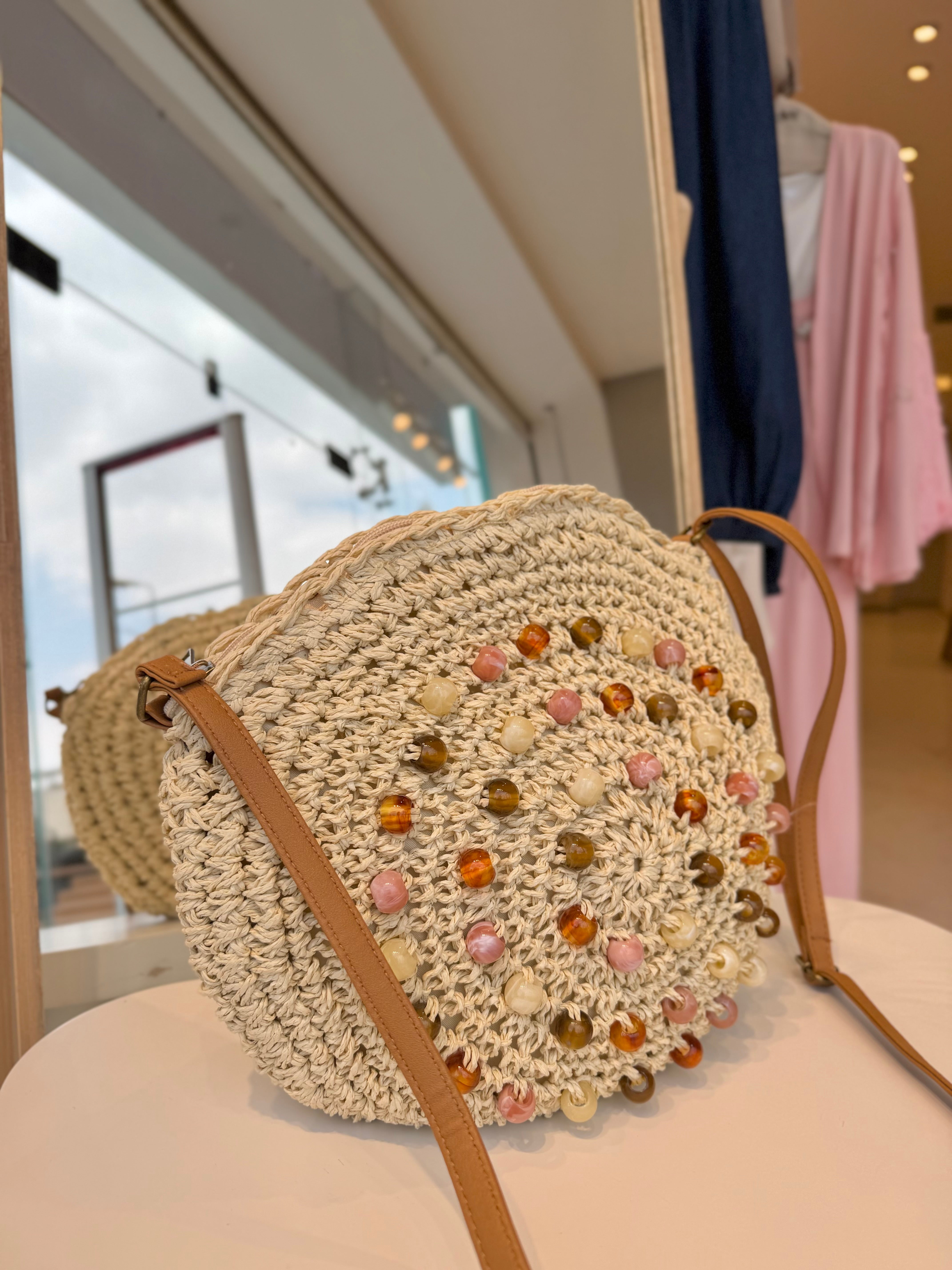 Straw Muse Bag (Beige)