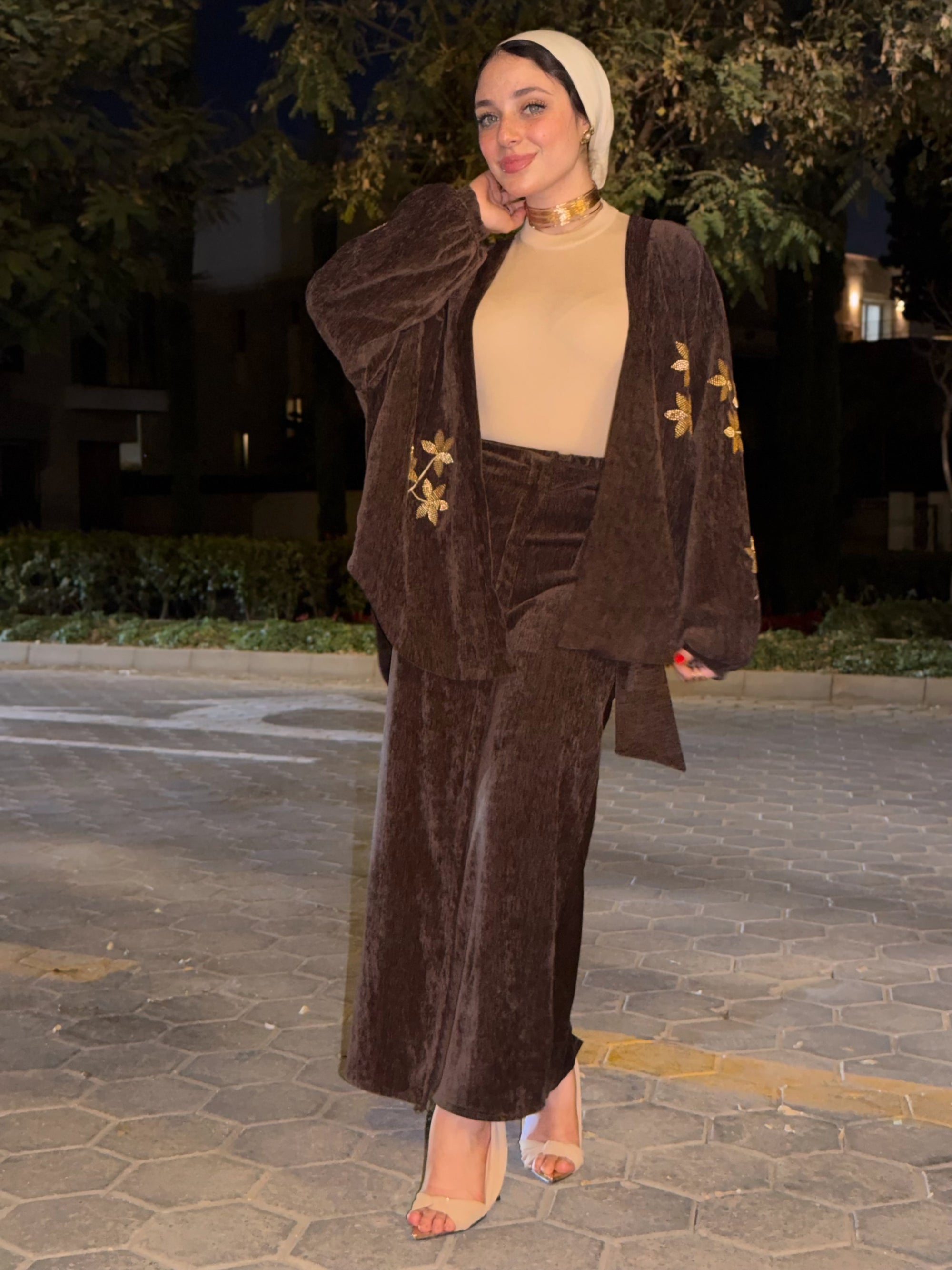 Ramadan Set With Skirt ( Espresso)