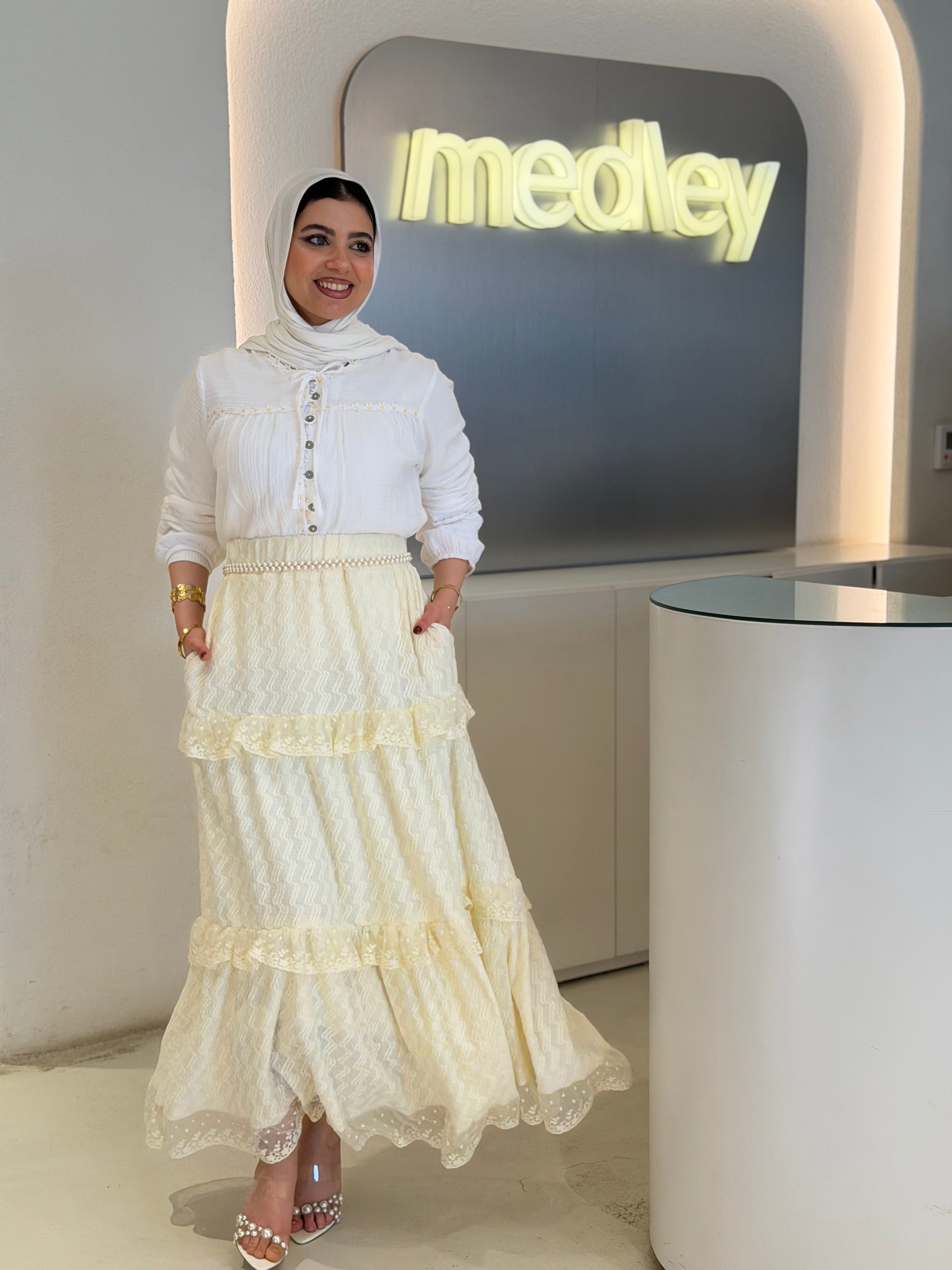 Butter Yellow Flowy Skirt