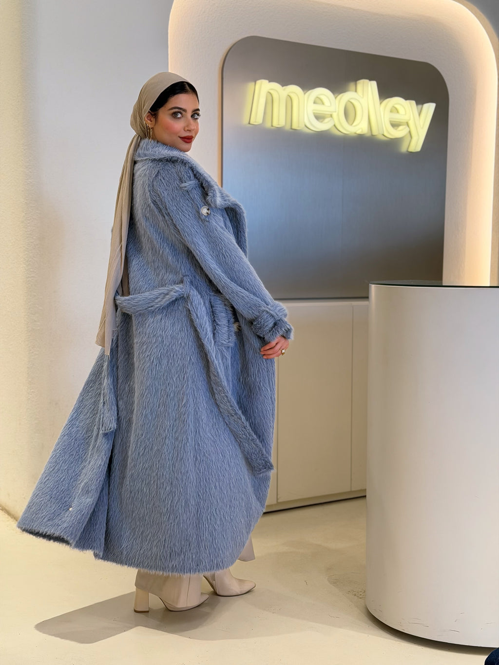 Cinderella Blue Fur Long Coat